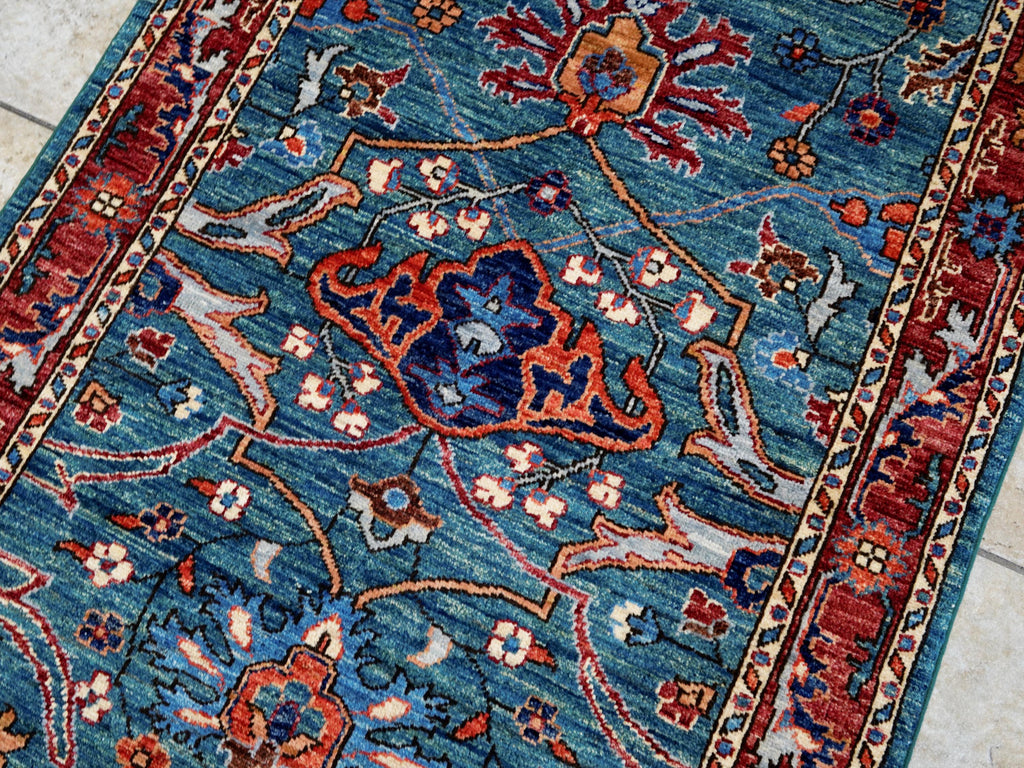 3x5 Ft Blue Bidjar Rug - Handmade Afghan Area Rug