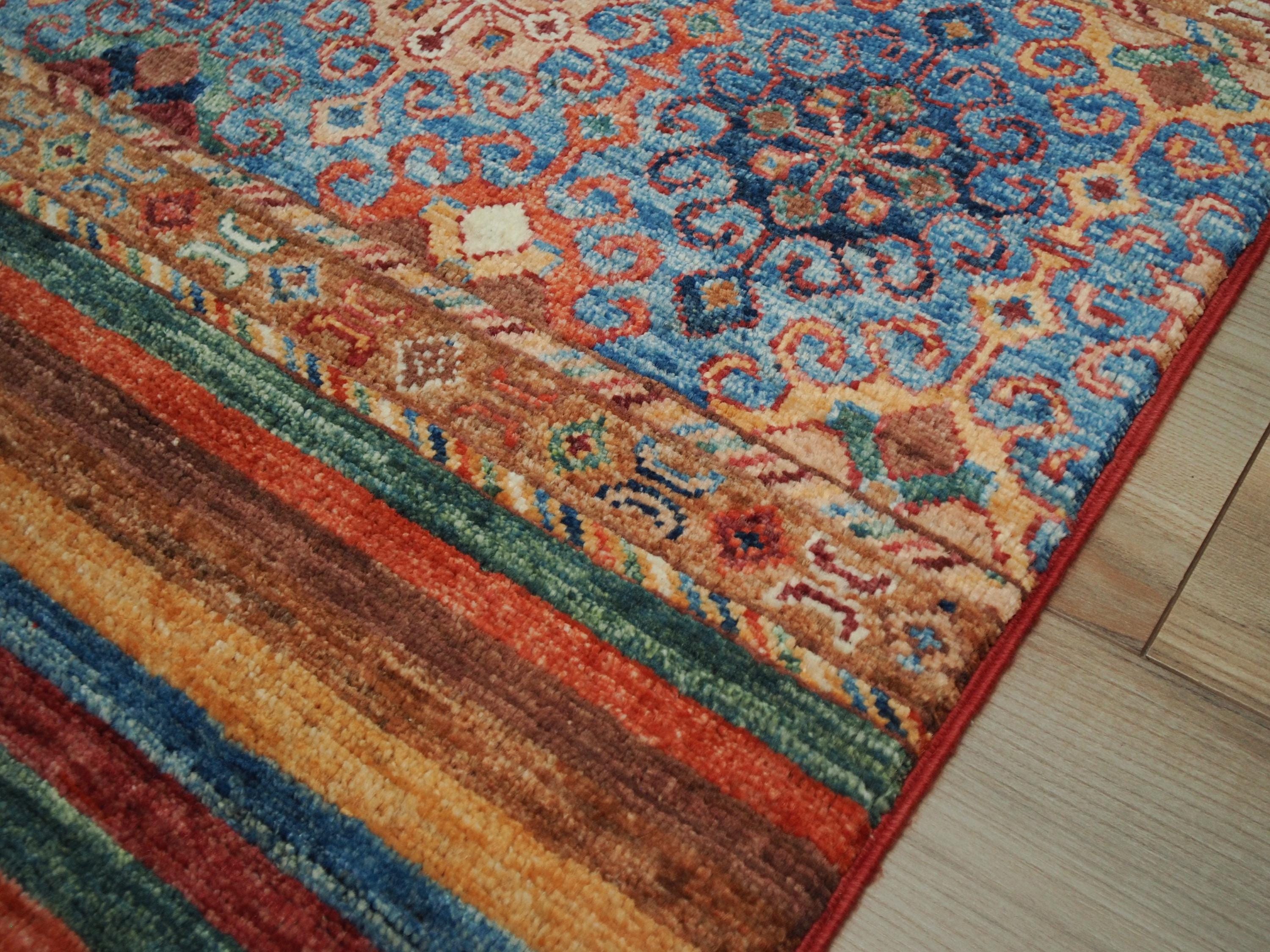 Hand Knotted Red Khorjan Rug 3x4 Ft Traditional Oriental Ghazni Wool Rug