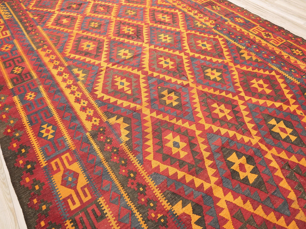 10x16 Ft Antique Red Kilim Rug - Afghan Tribal Rug