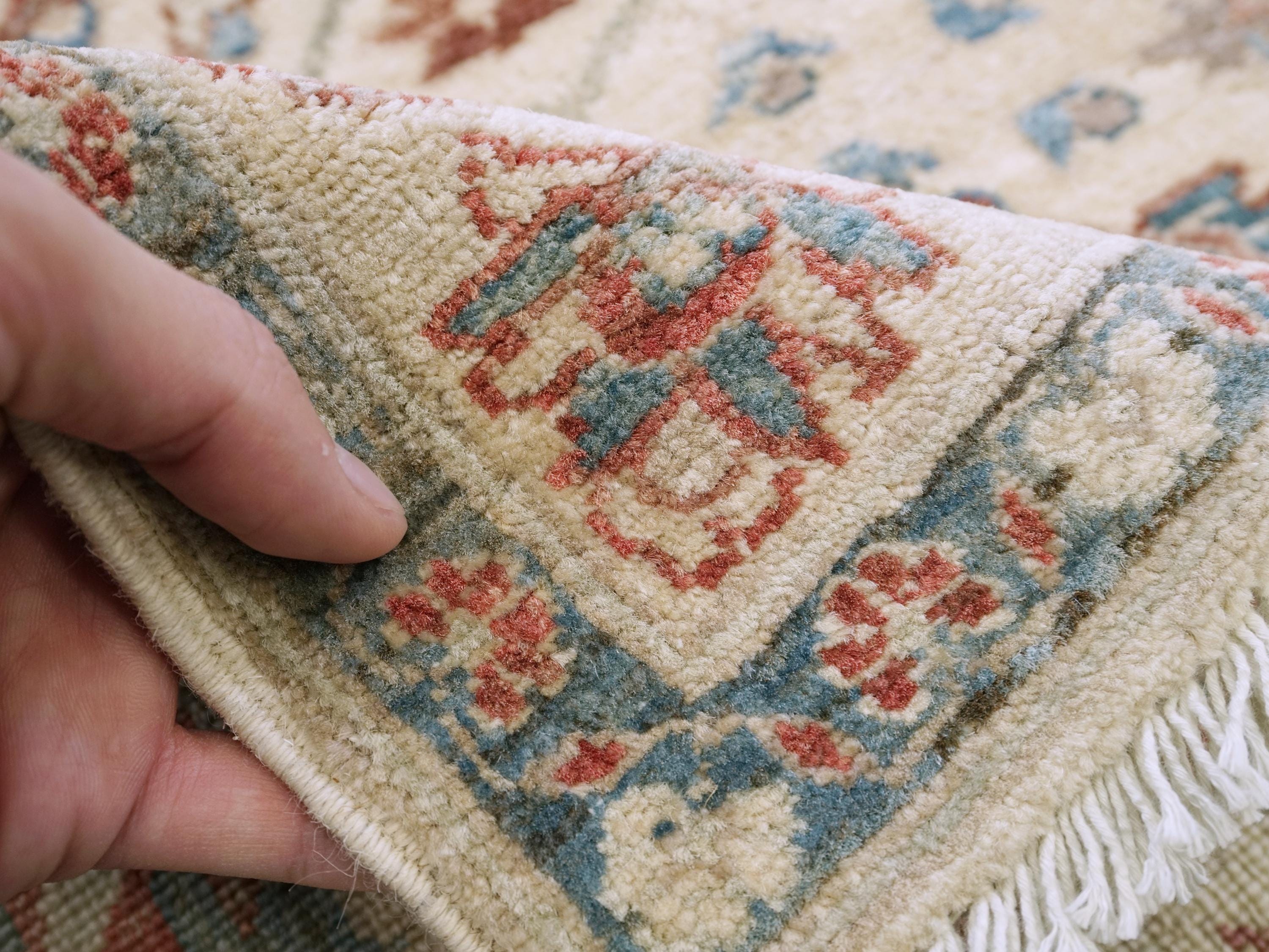 3x5 Ft Handmade Afghan Serapi Rug - White Vintage Wool Area Rug