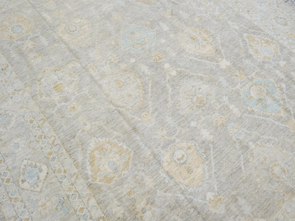 8x10 Ft Light Brown Ushak Rug - Hand Knotted Oriental Rug - Ottoman Design