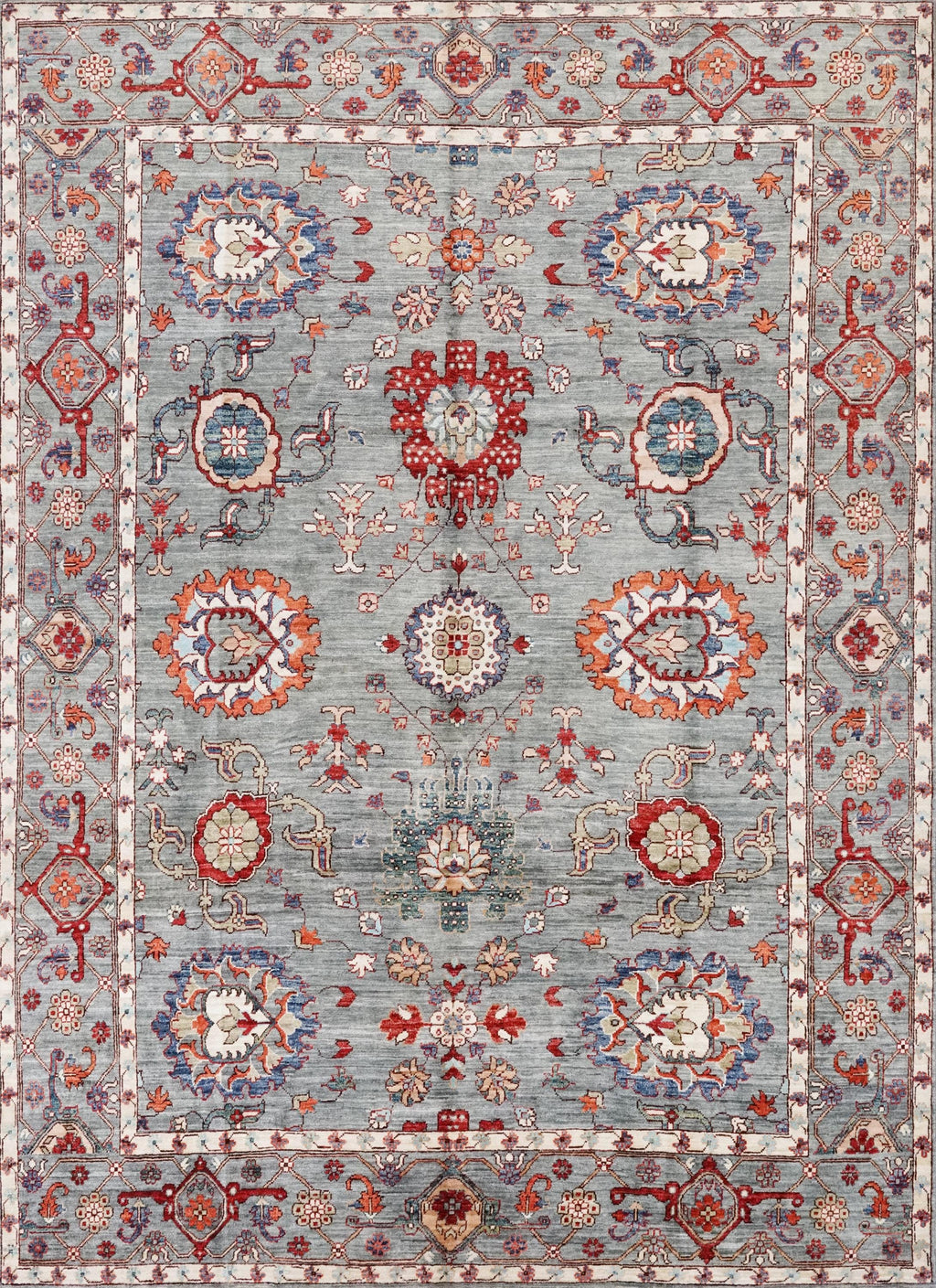 9x12 Ft Gray Serapi Rug - Hand Knotted Afghan Oriental Rug