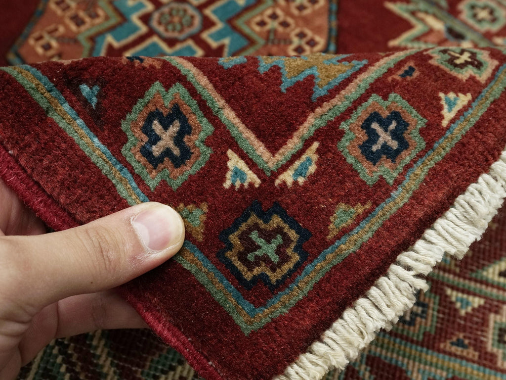 3x5 Ft Red Ersari Rug - Hand Knotted Oriental Wool Rug
