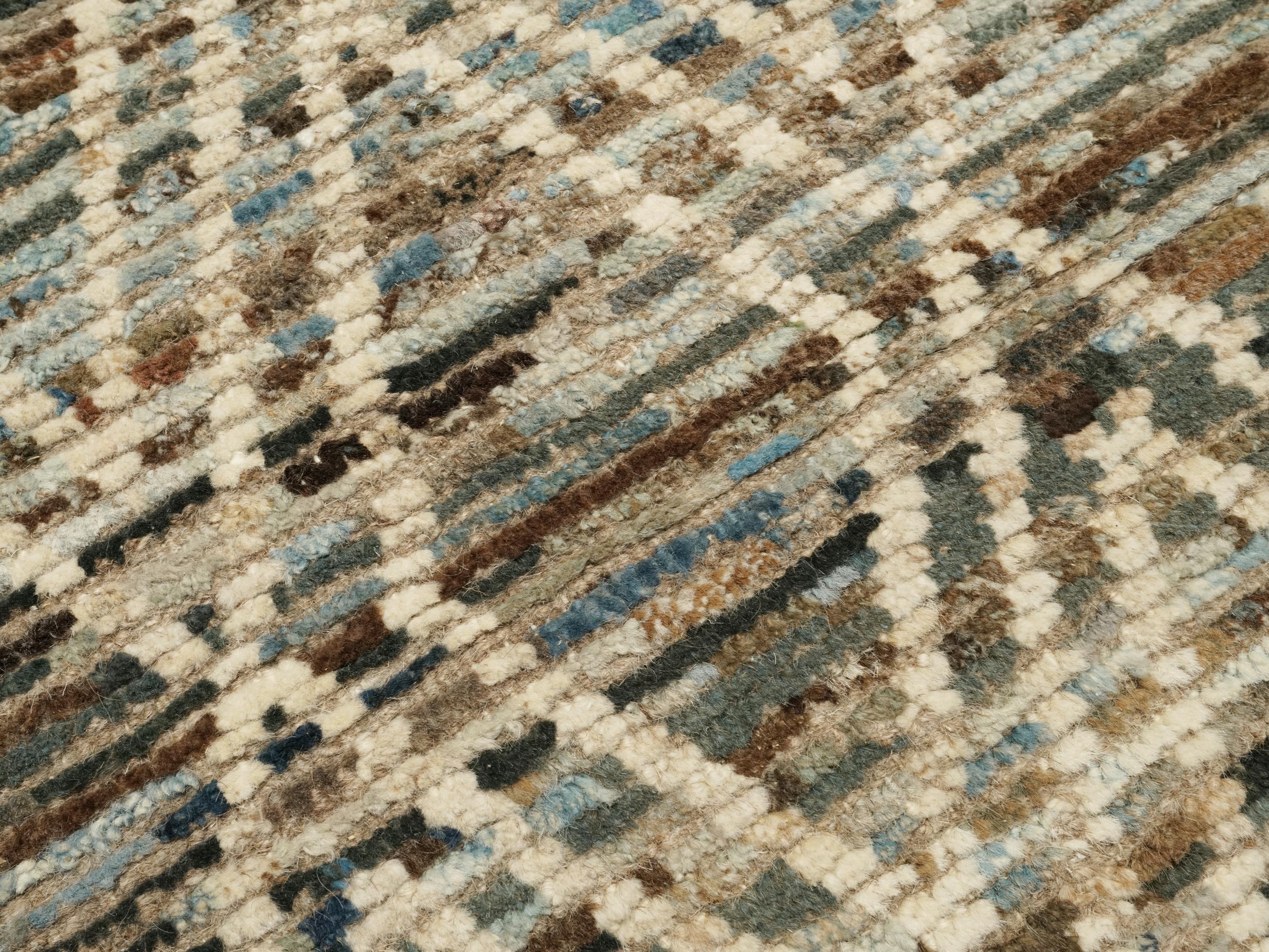 3x5 Ft Blue Moroccan Rug - Hand Knotted Area Rug
