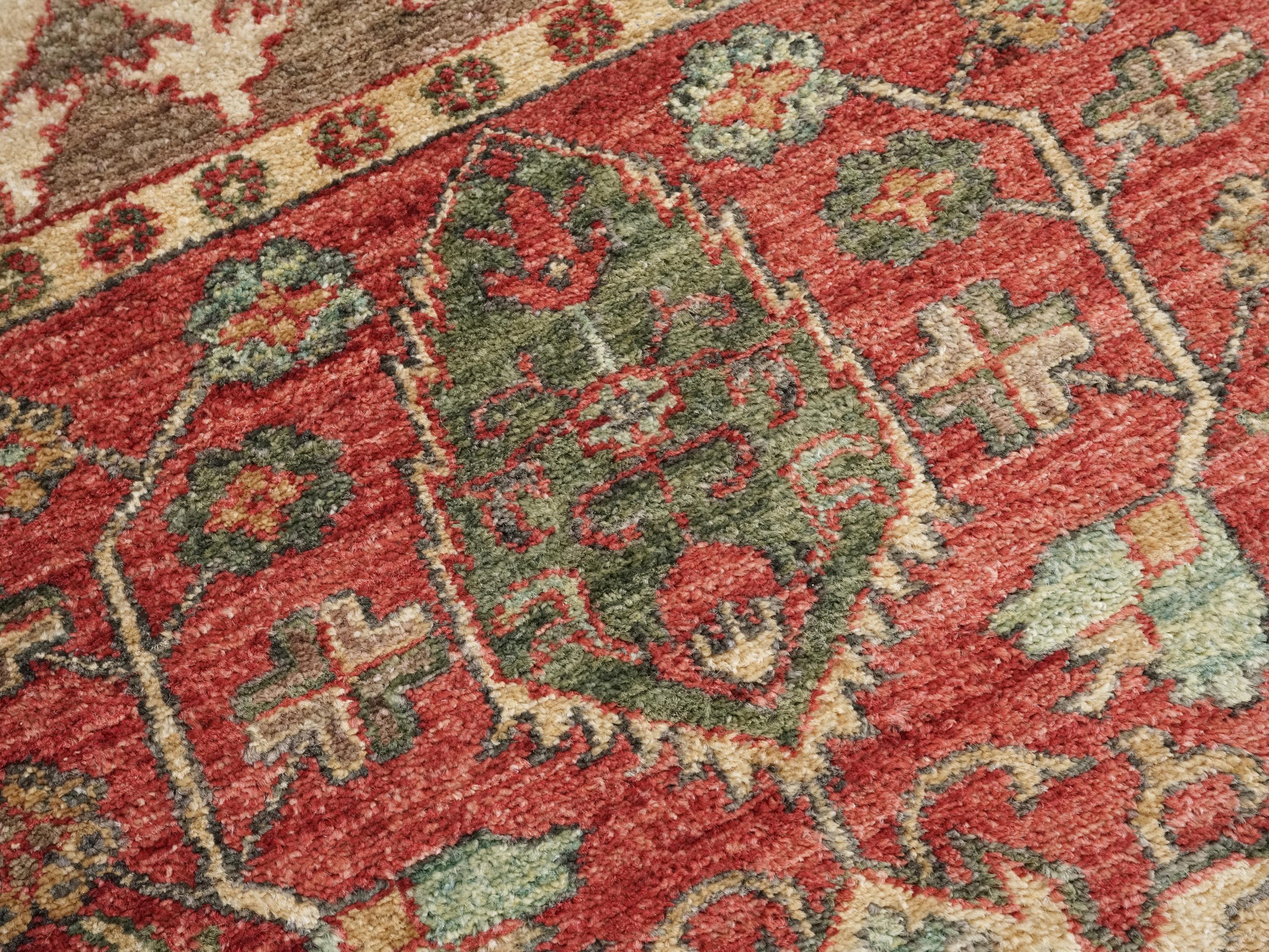 2x3 Ft Hand Knotted Red Bidjar Rug - Ghazni Wool Persian Rug
