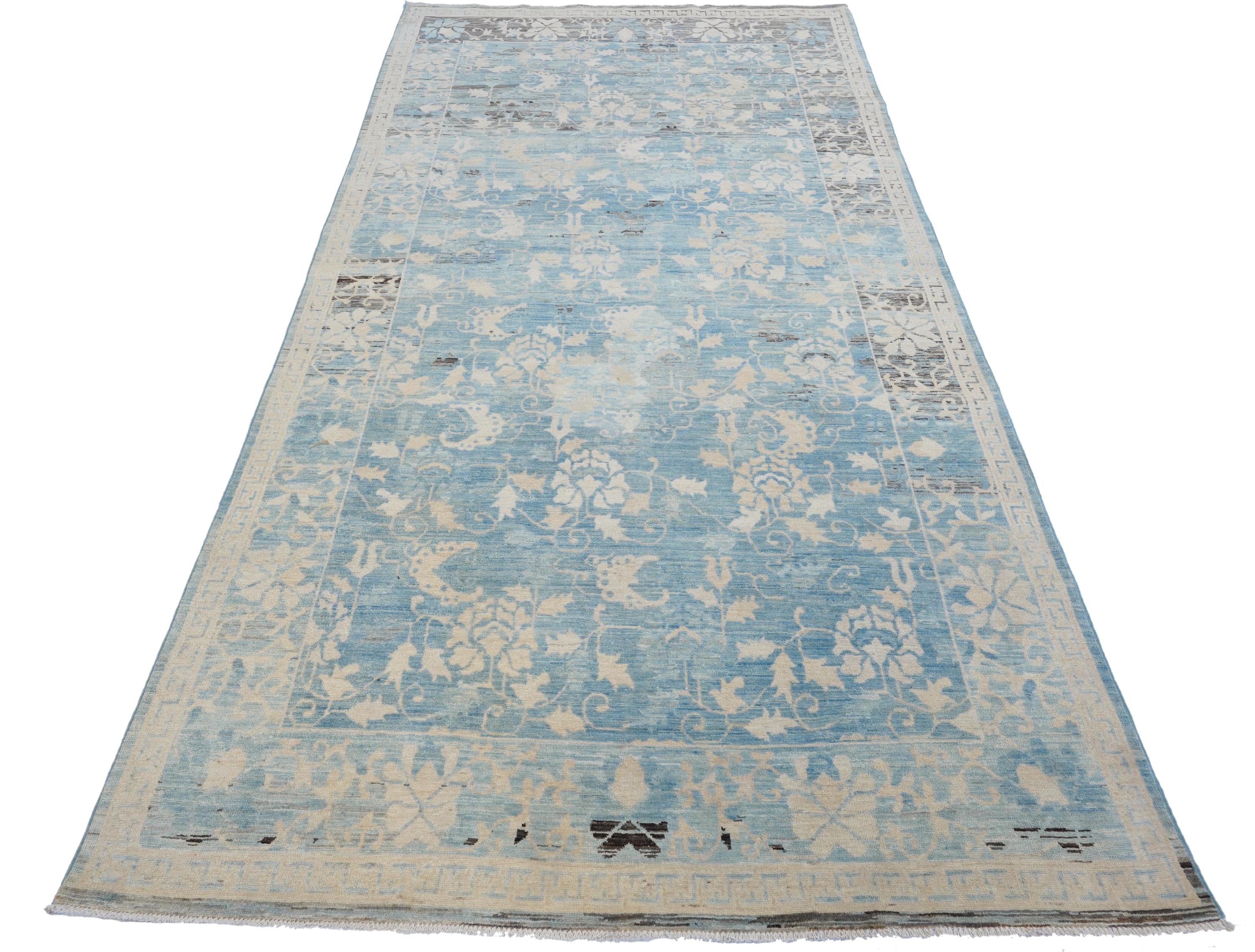 6x10 Ft Antique Serapi Rug - Blue Persian Rug