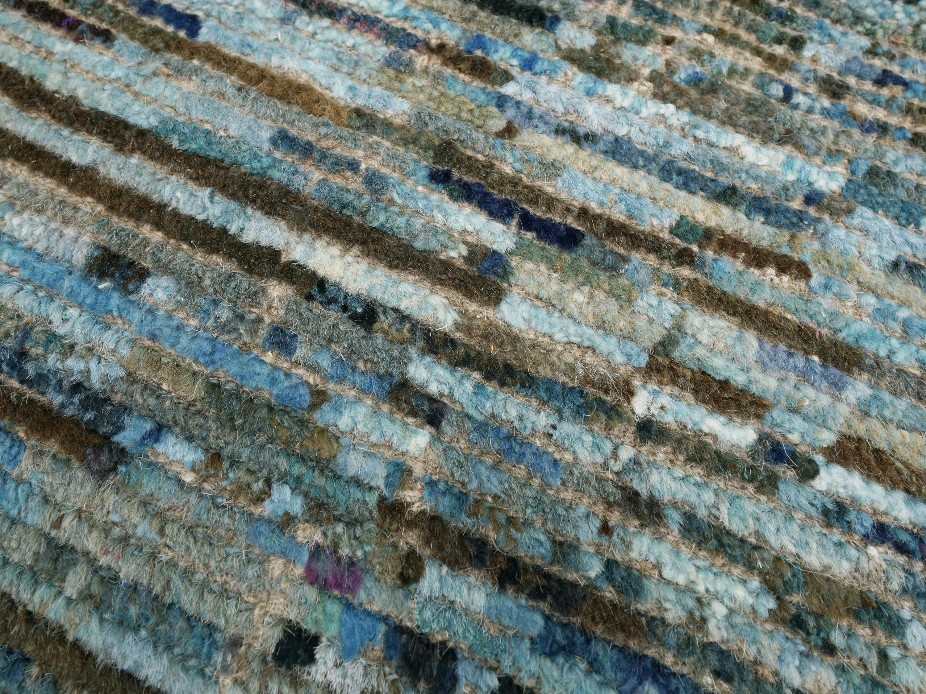 3x5 Ft Blue Moroccan Rug - Hand Knotted Afghan Rug