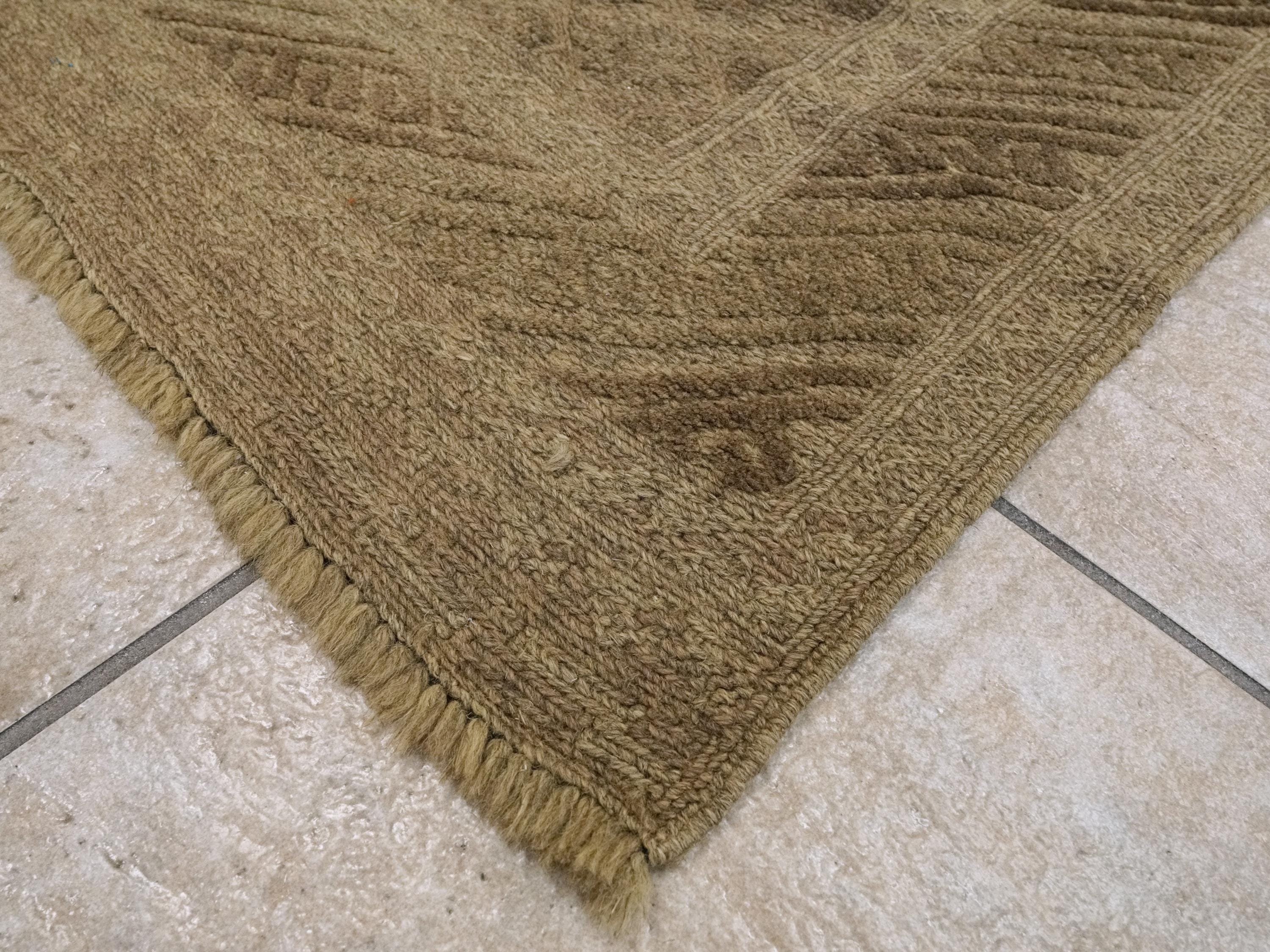 6x9 FT Vintage Hand Knotted Wool Kilim Rug - Brown Tribal Area Rug
