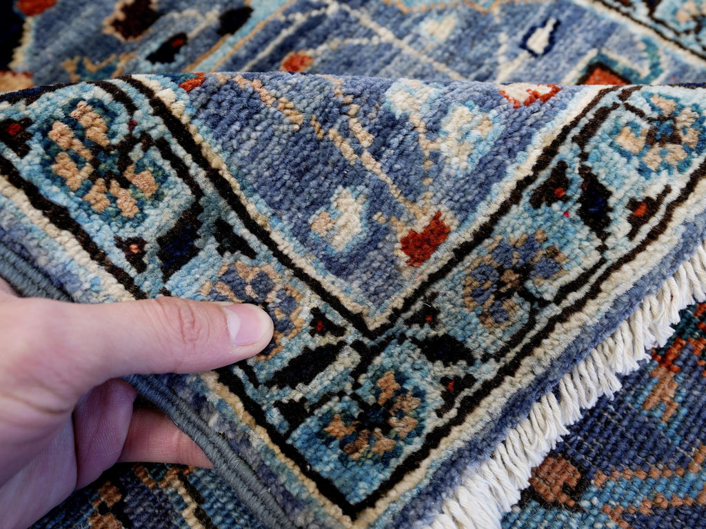 10 Ft Gray Serapi Runner Rug - Hand Knotted Hallway Rug - Persian Design