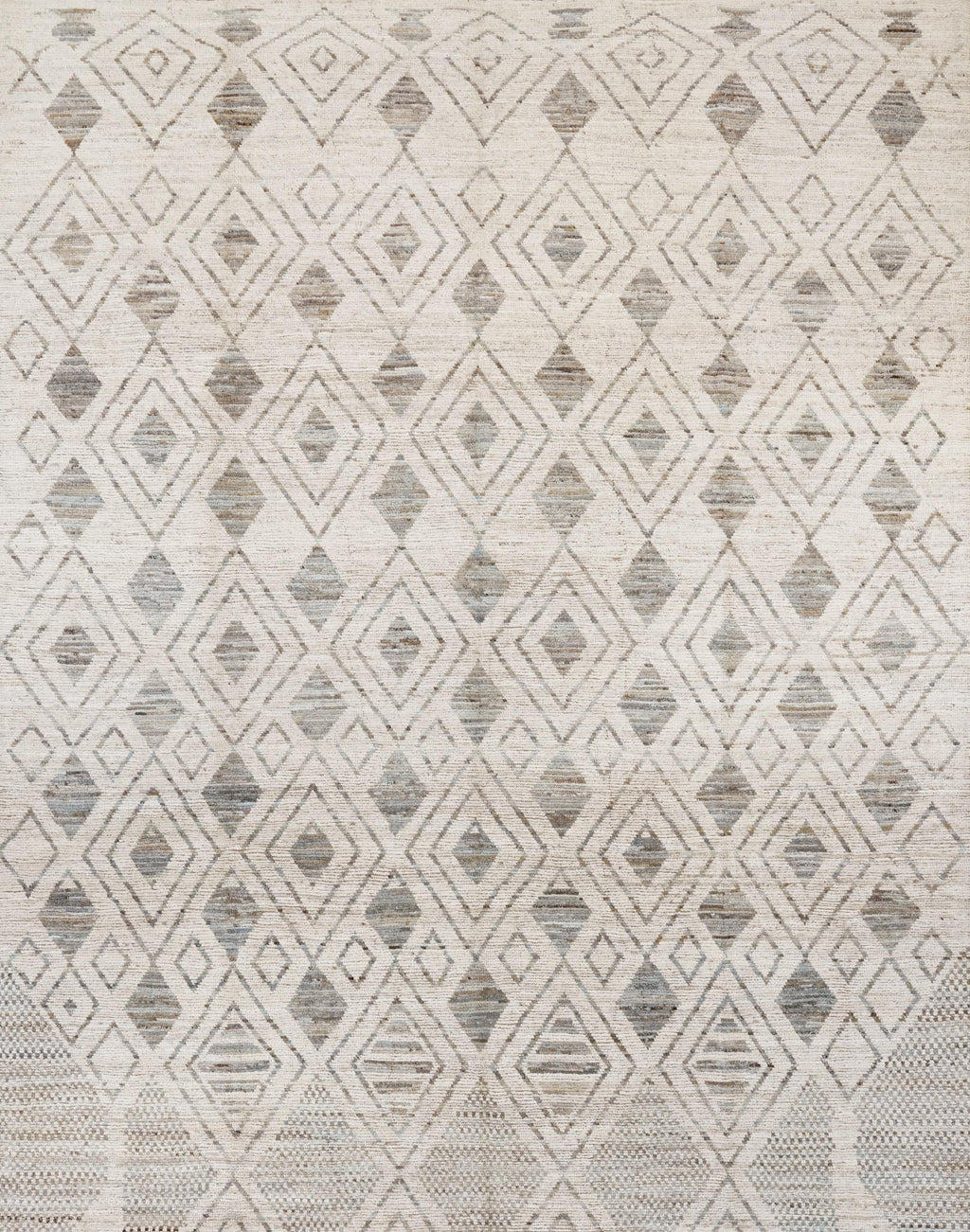 9x12 Ft Beige & Gray Moroccan Rug - Hand Knotted Wool Area Rug