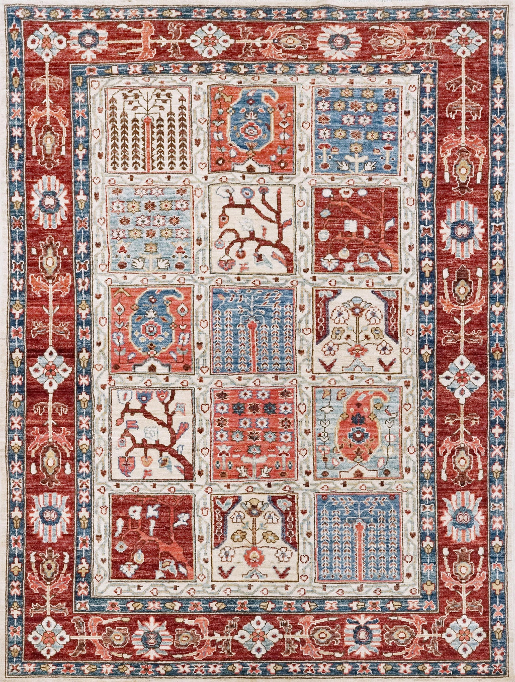 5x7 Ft Red & Beige Serapi Rug - Oriental Area Rug - Garden Design