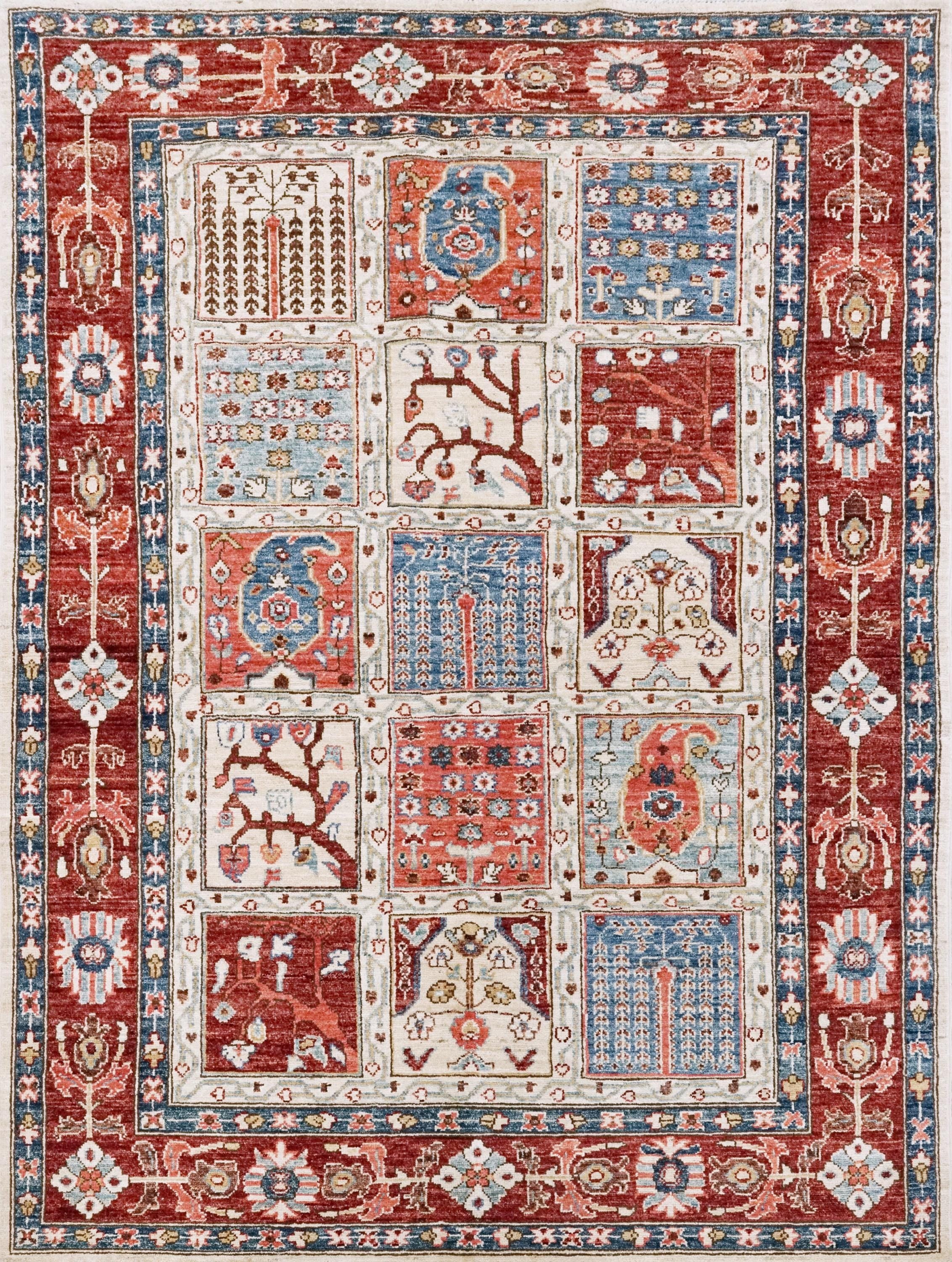 5x7 Ft Red & Beige Serapi Rug - Oriental Area Rug - Garden Design