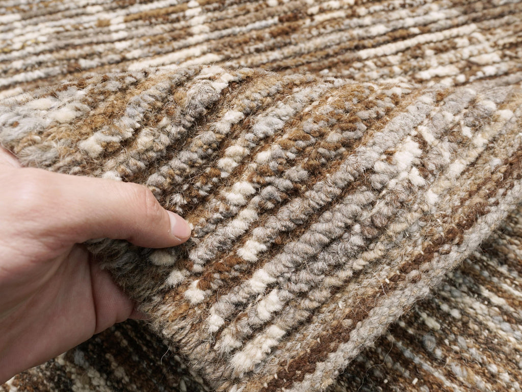 7x10 Ft Brown Moroccan Rug - Hand Knotted Area Rug