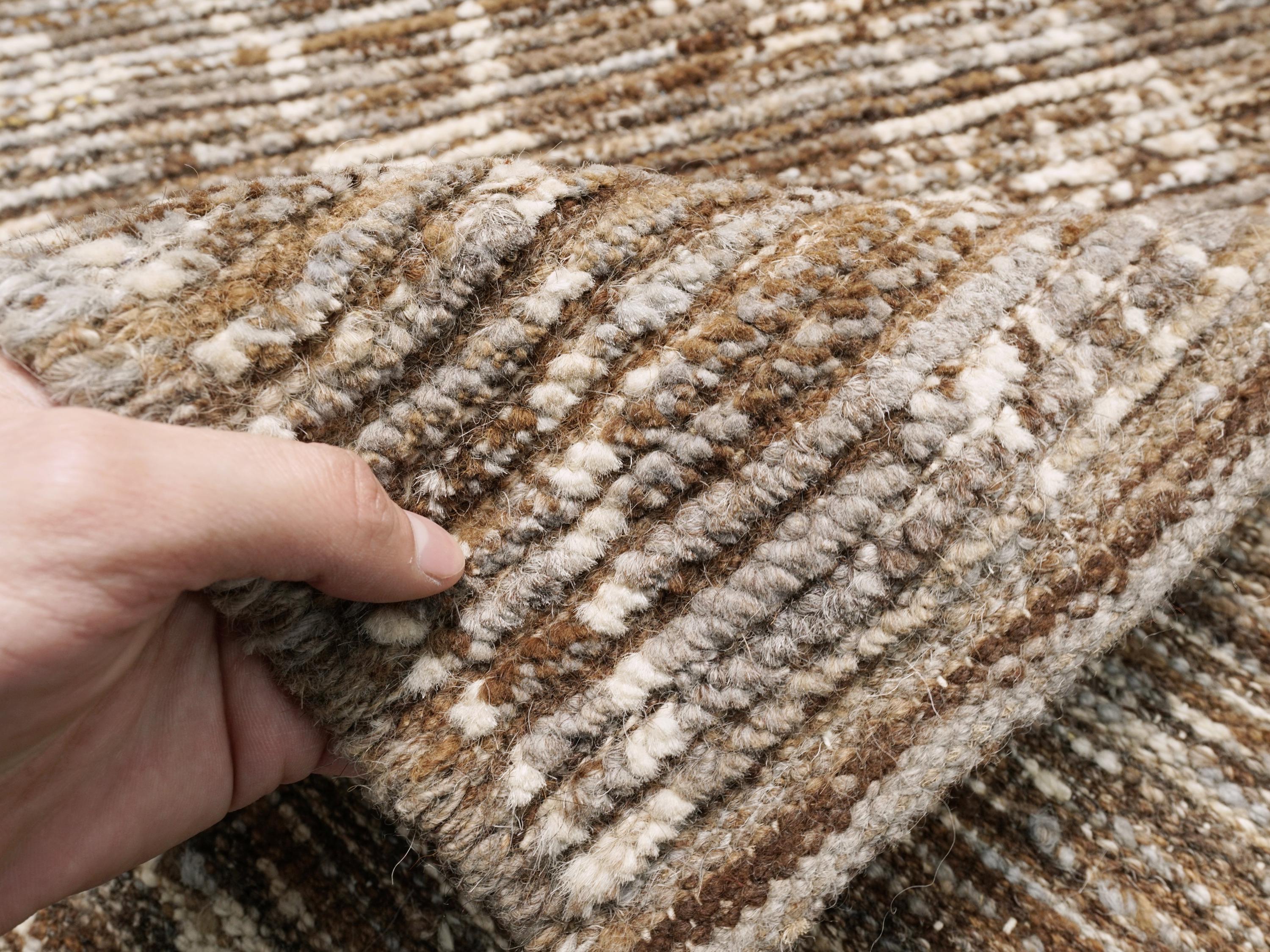 7x10 Ft Brown Moroccan Rug - Hand Knotted Area Rug