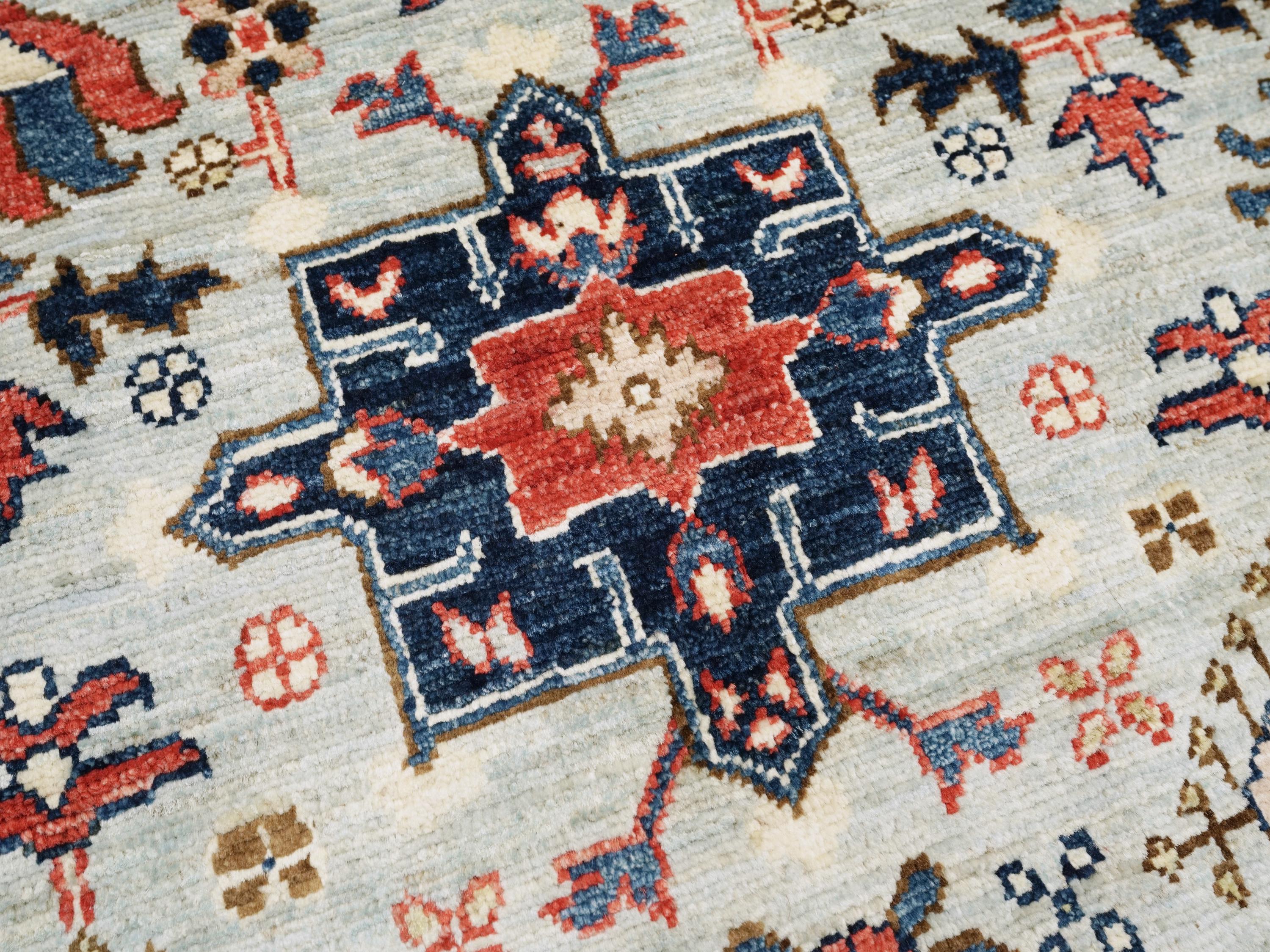 5x7 Ft Blue Bidjar Rug - Handmade Afghan Rug - Persian Design