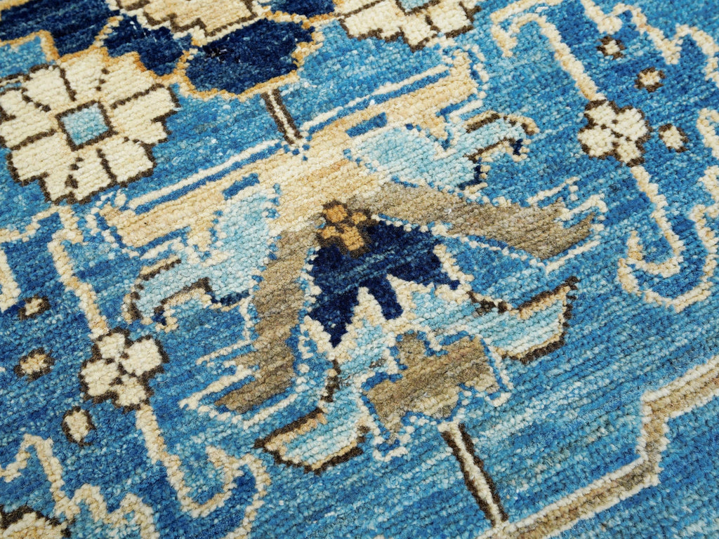 6x9 Ft Hand Knotted Serapi Rug - Blue Persian Antique Rug