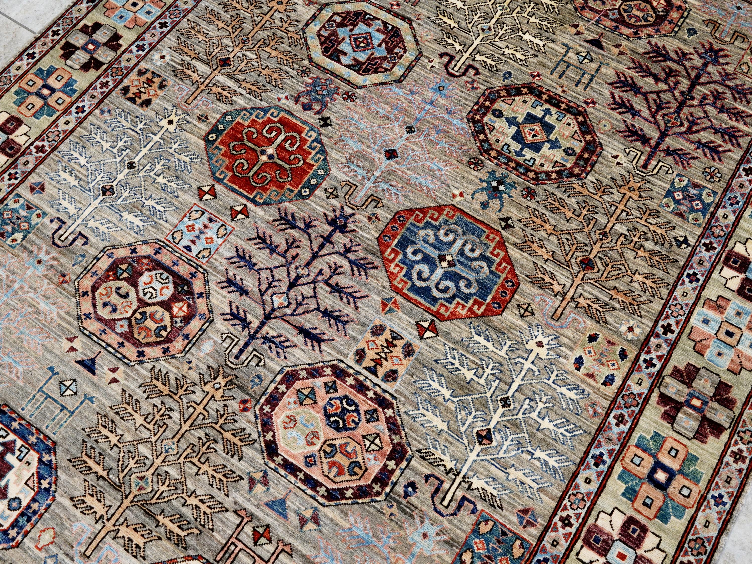 6x8 Ft Light Brown Heriz Rug - Hand Knotted Oriental Area Rug