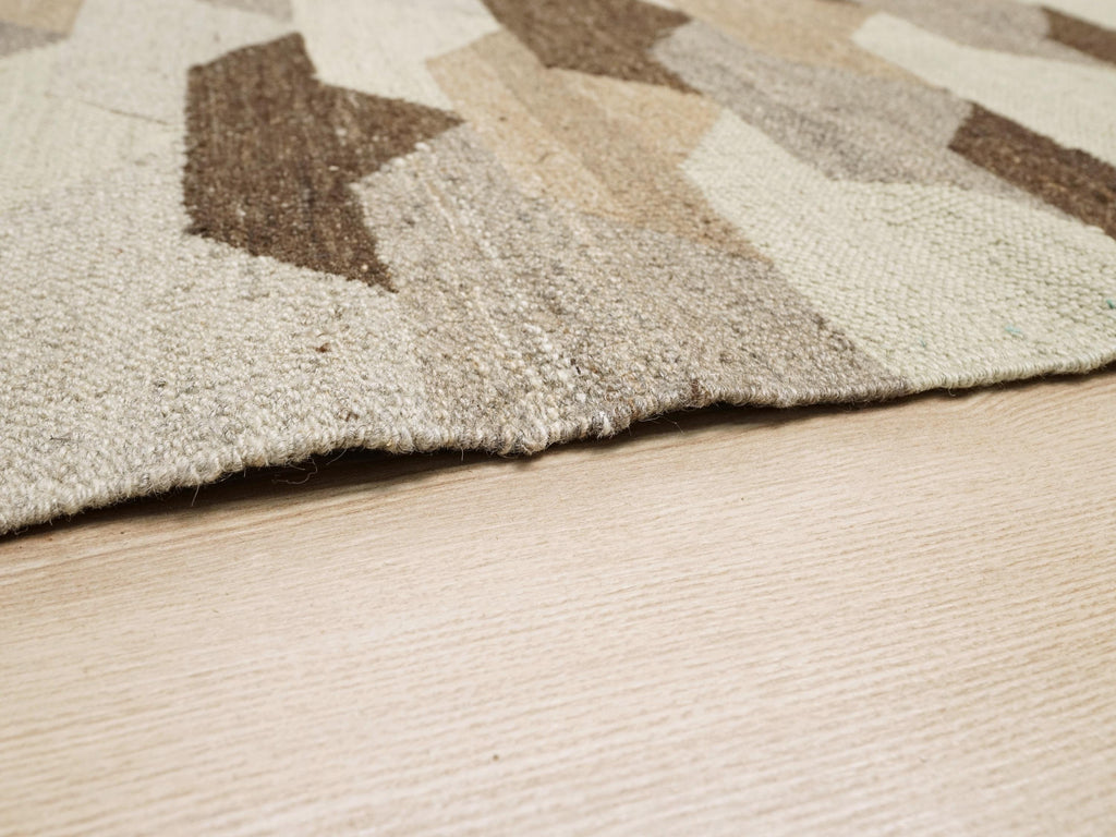 8x10 Ft Brown Kilim Rug - Flat Weave Area Rug