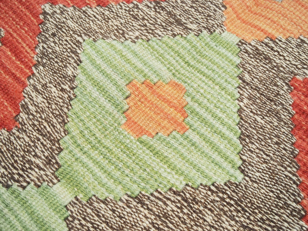 5x8 Ft Red Maimana Kilim Rug - Flat Weave Afghan Rug