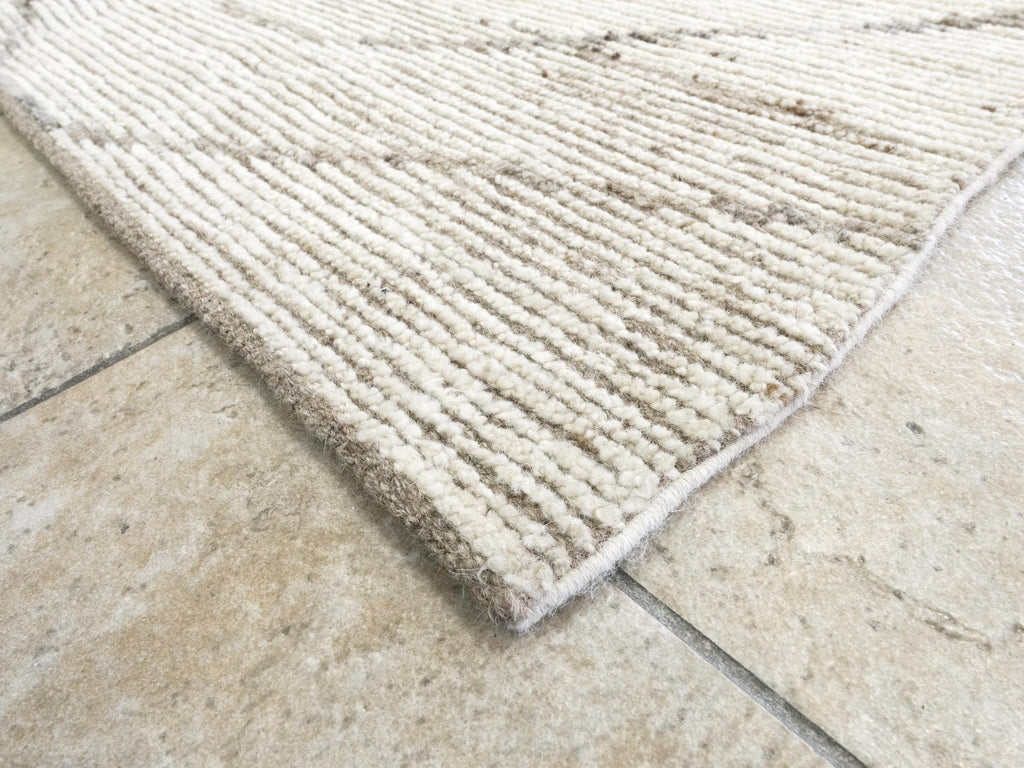 5x16 Ft Beige Moroccan Runner Rug - Hand-Knotted Afghan Wool