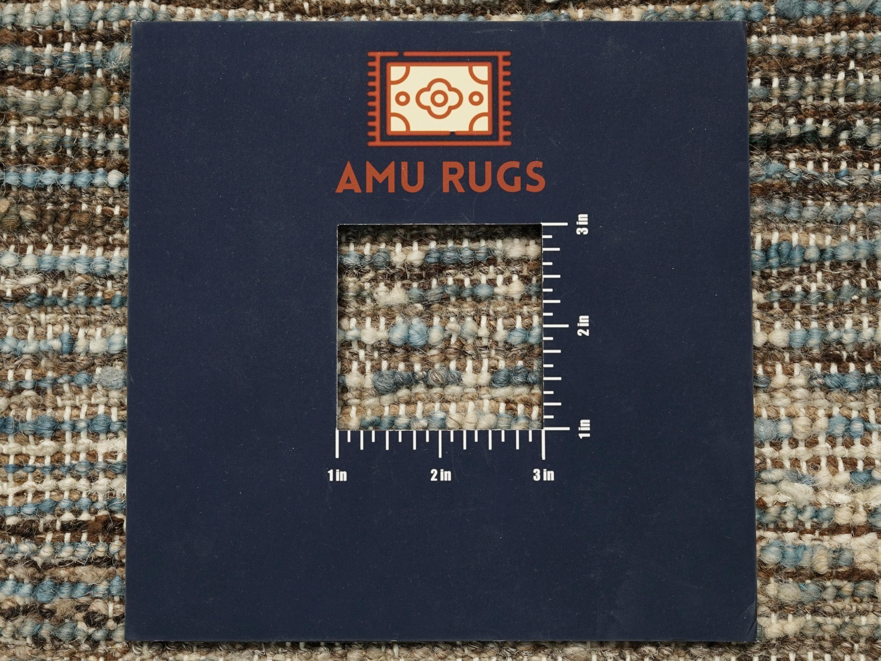 16 Ft Blue Moroccan Wool Runner Rug - Afghan Handmade Hallway Rug