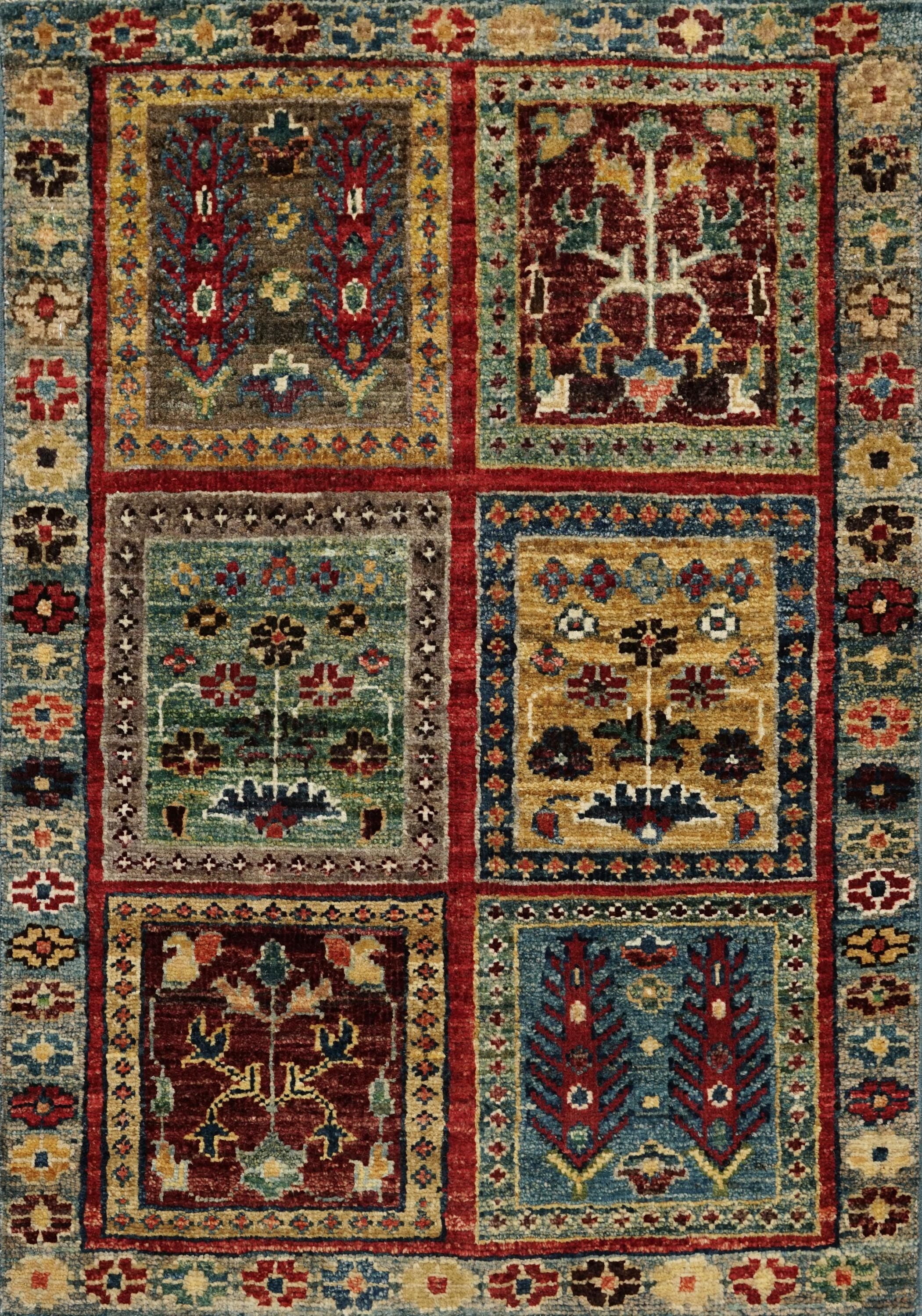 2x3 Ft Handmade Blue Heriz Rug - Afghan Oriental Rug