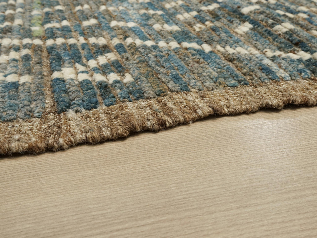7x7 Ft Blue Moroccan Rug - Afghan Hand Knotted Square Rug