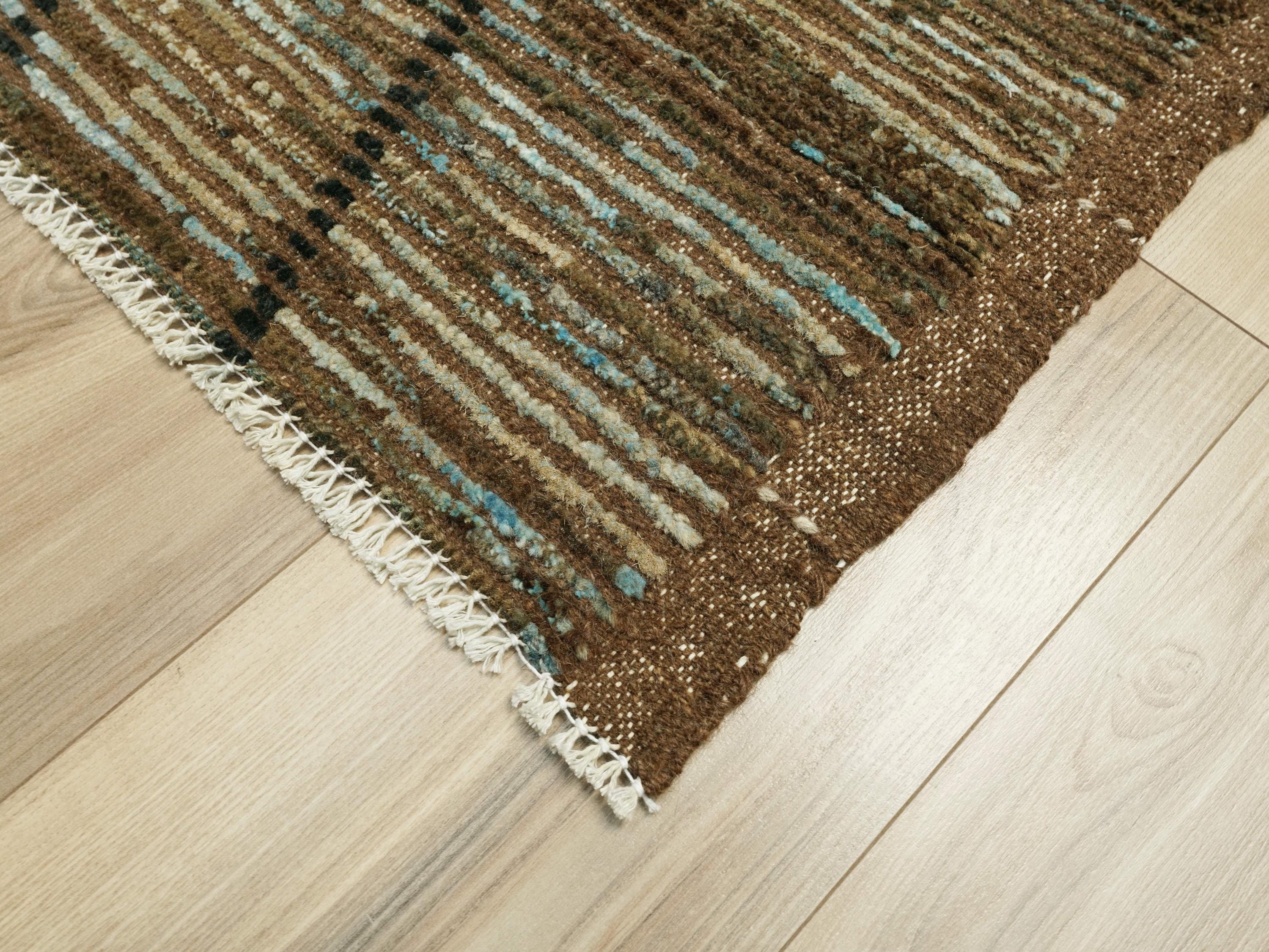 3x6 Ft Hand Knotted Brown Moroccan Rug - Afghan Wool Rug