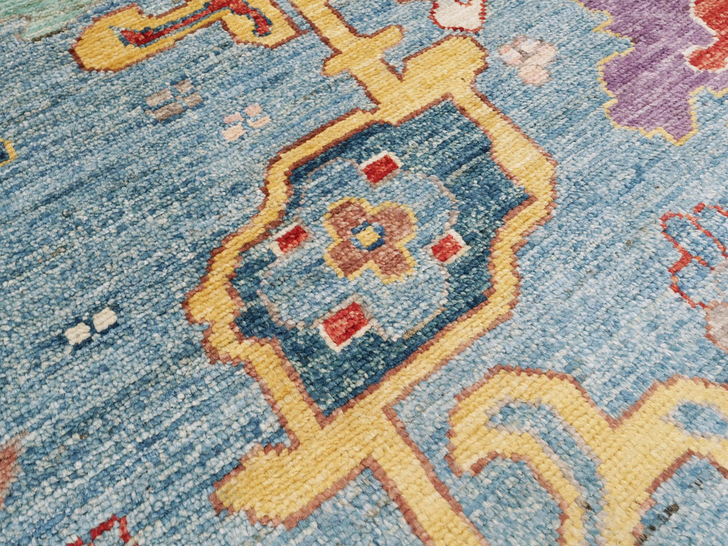 9x12 Ft Light Blue Oushak Rug - Hand Knotted Oriental Rug