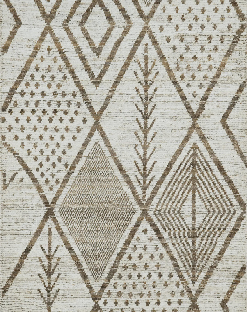 3x5 Ft Hand Knotted White Moroccan Rug - Afghan Tribal Rug