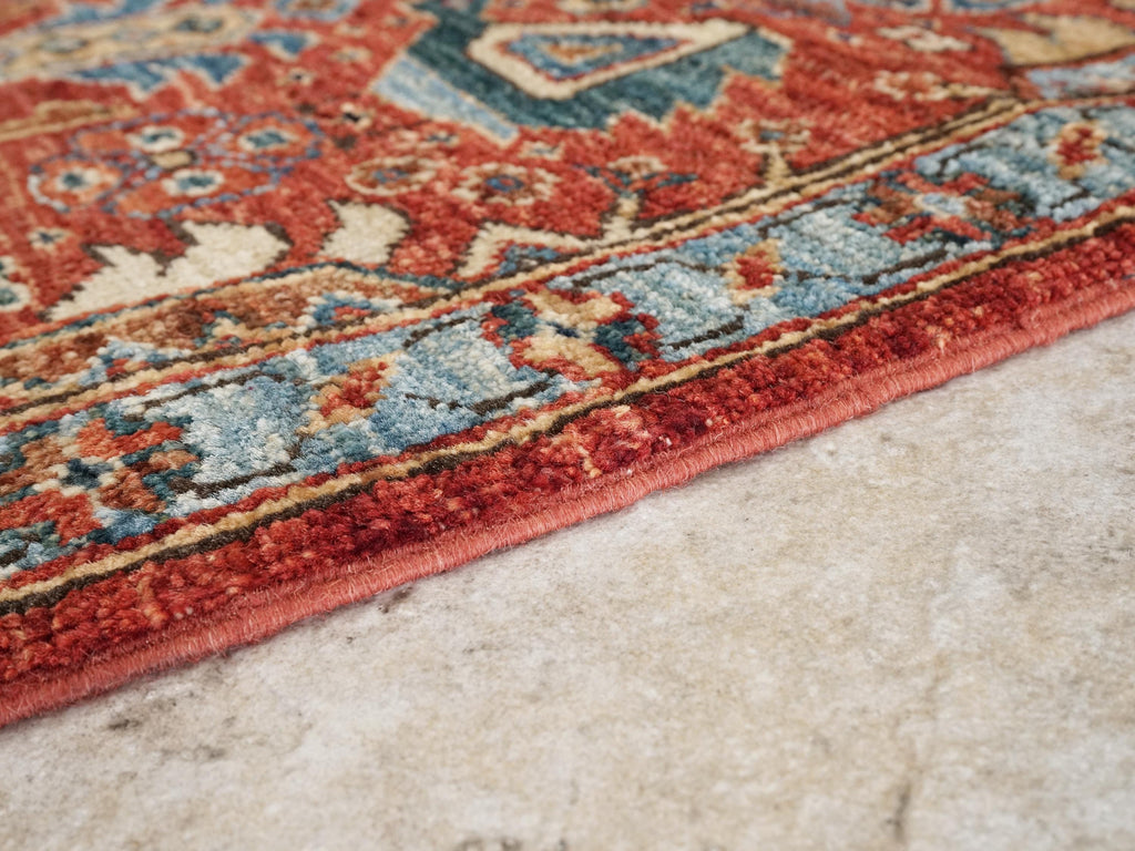 5x7 Ft Hand Knotted Red Serapi Rug - Ghazni Wool Oriental Rug