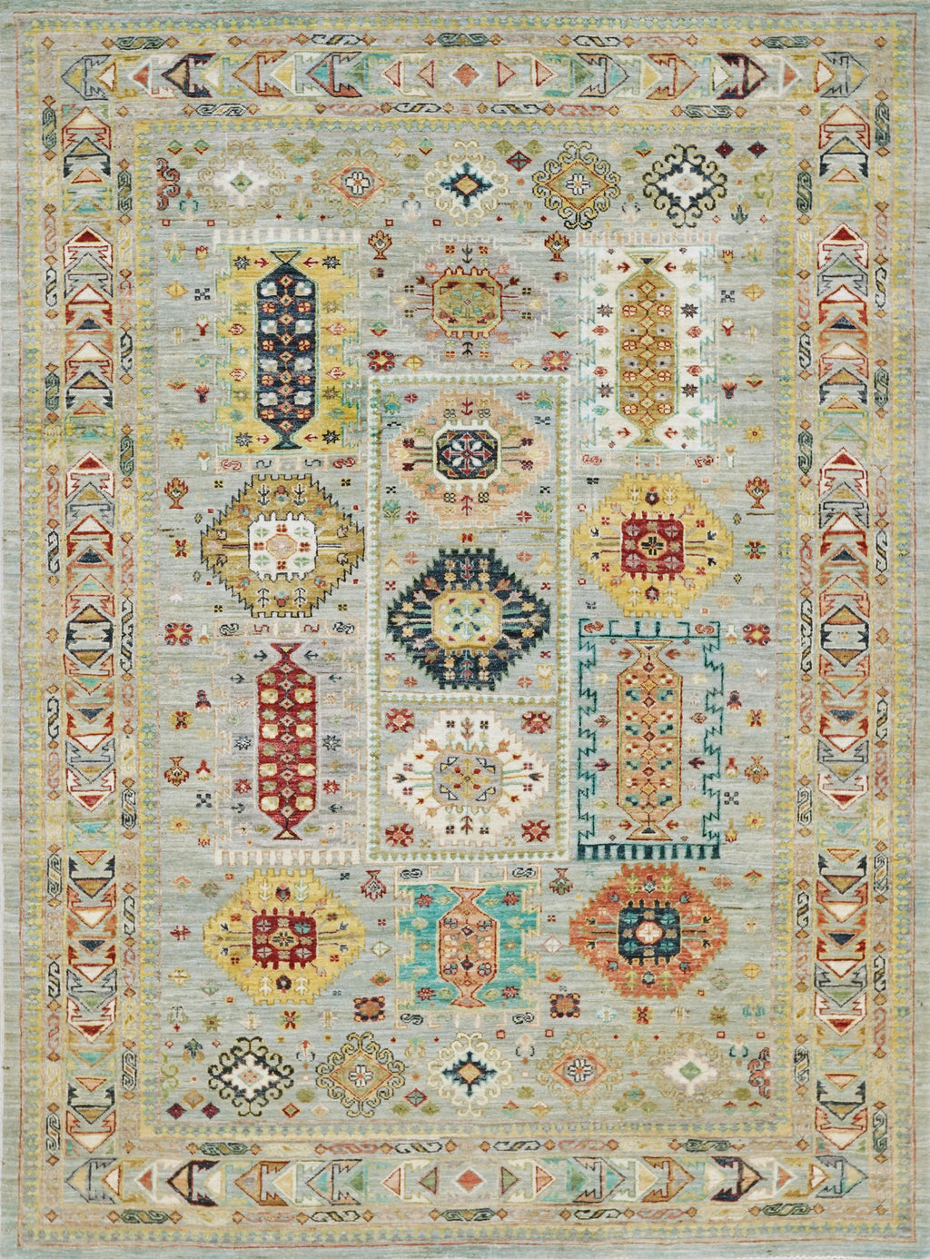 6x8 Ft Light Green Bidjar Rug - Hand Knotted Wool Persian Rug