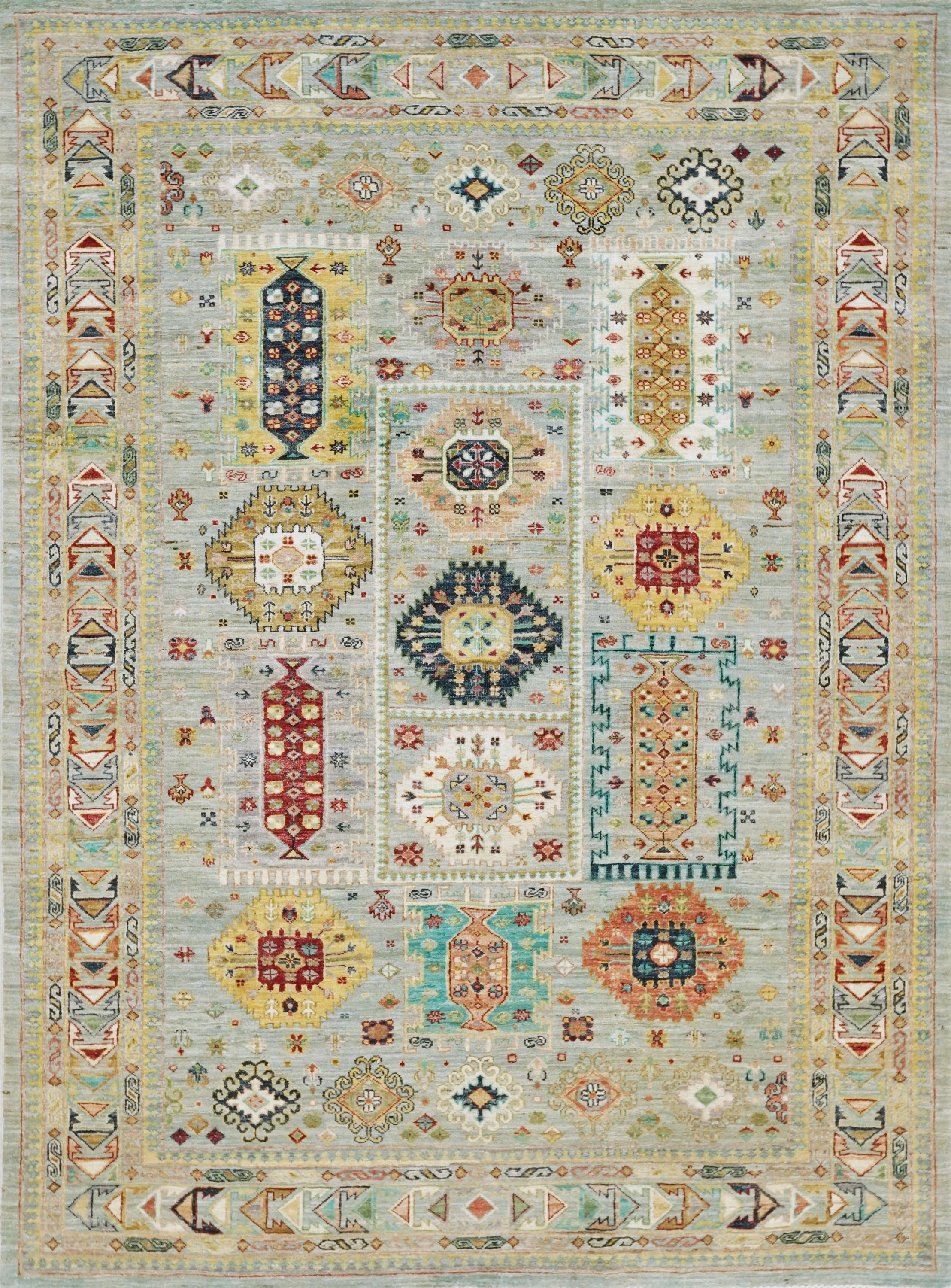 6x8 Ft Light Green Bidjar Rug - Hand Knotted Wool Persian Rug
