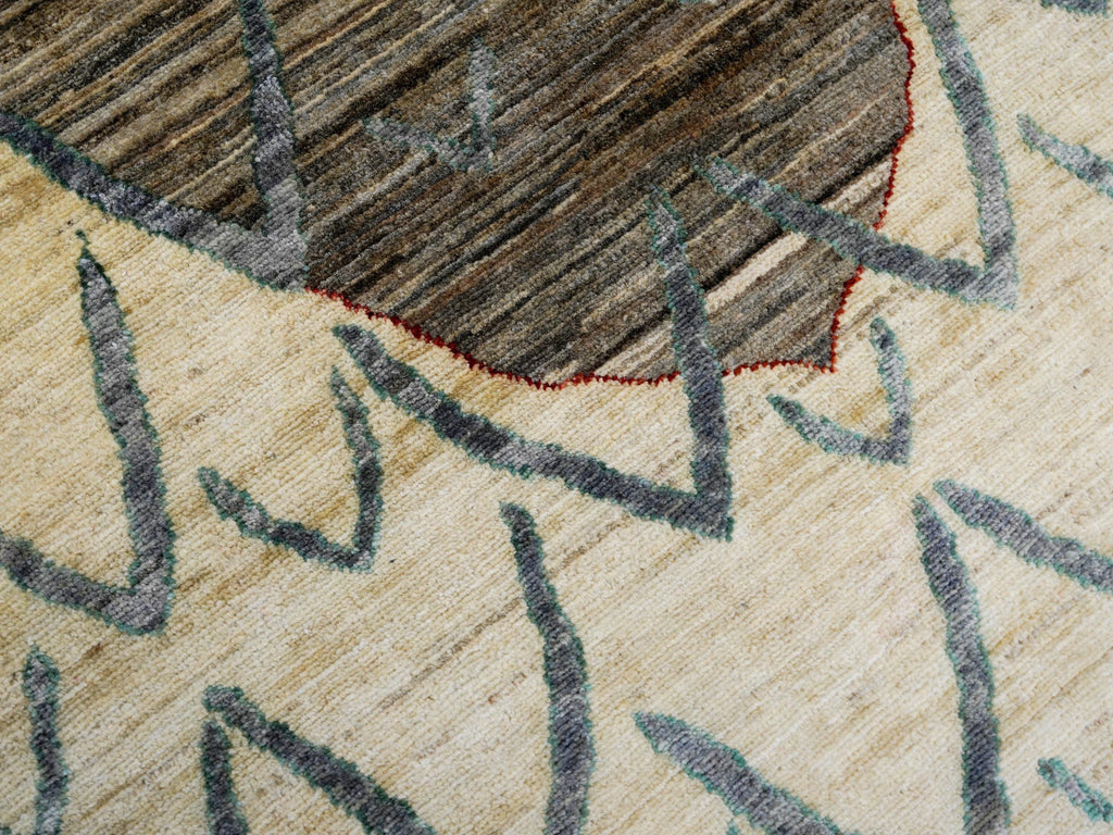 6x9 Ft Owl Rug - Hand Knotted Wool Gabbeh Rug - Animal Design