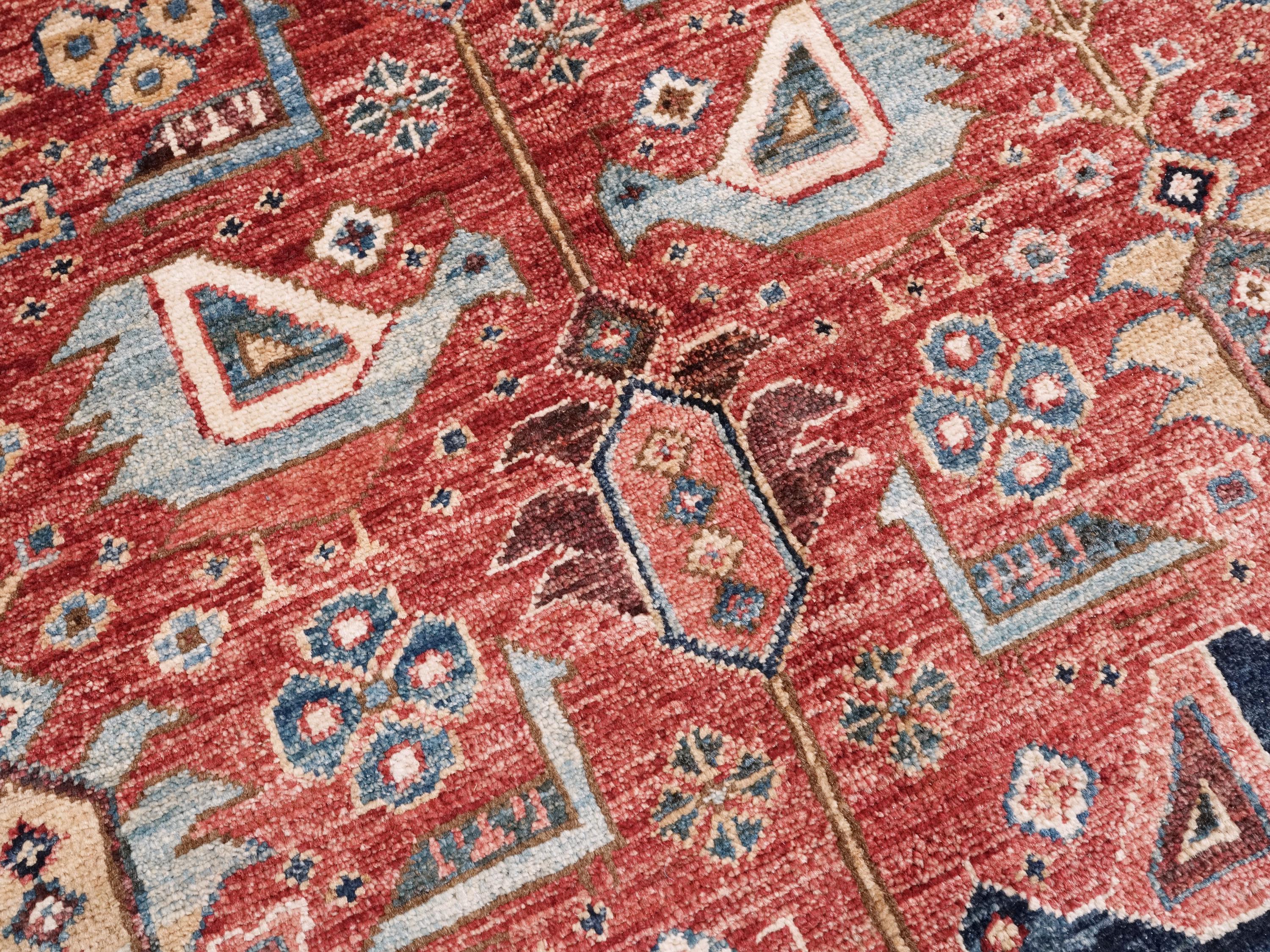 6x9 Ft Hand-Knotted Red Bidjar Rug - Oriental Rug