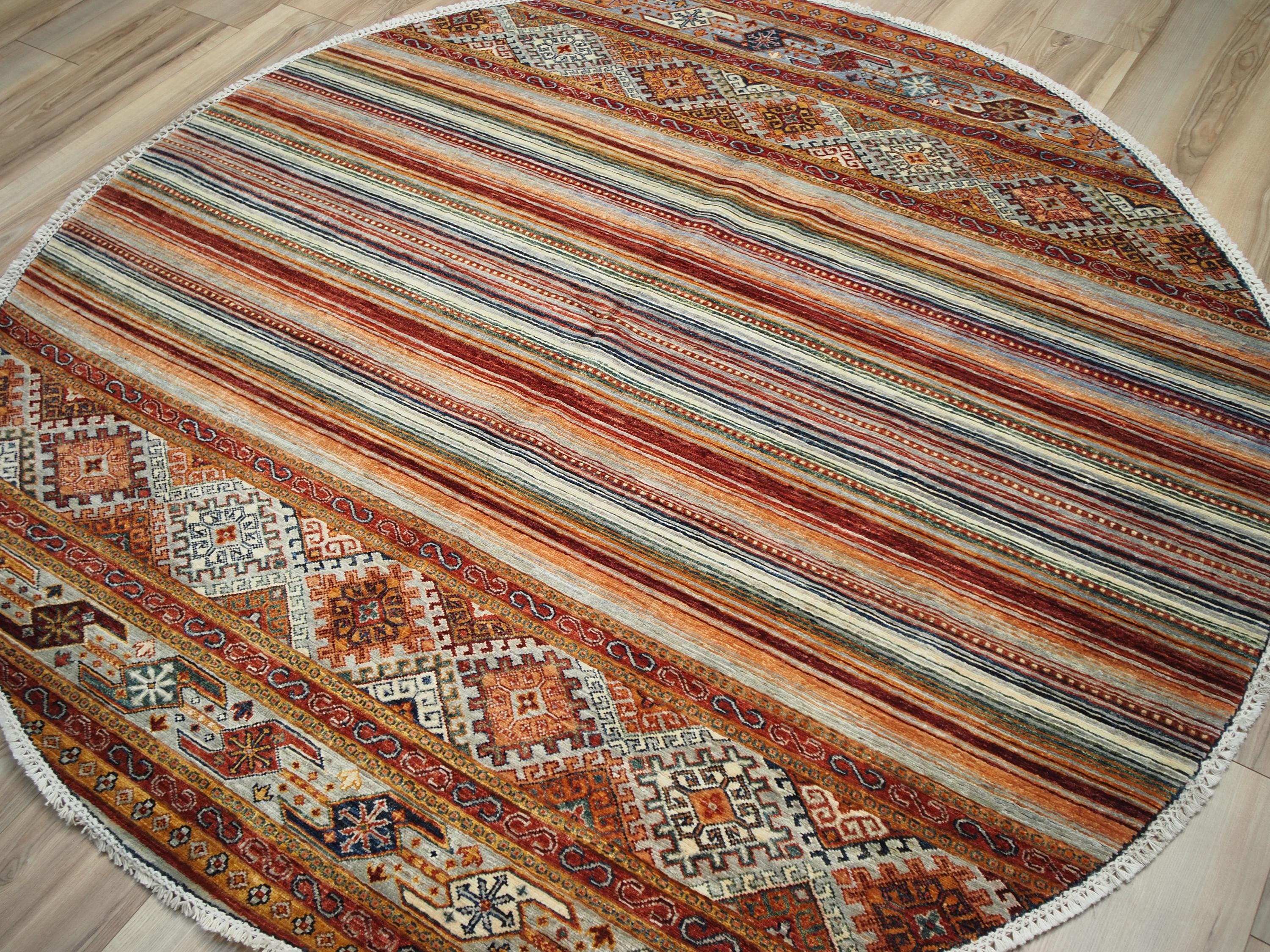 7x7 Ft Khorjin Rug - Handmade Oriental Wool Rug