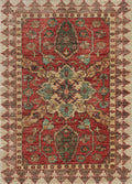 2x3 Ft Hand Knotted Red Bidjar Rug - Ghazni Wool Persian Rug