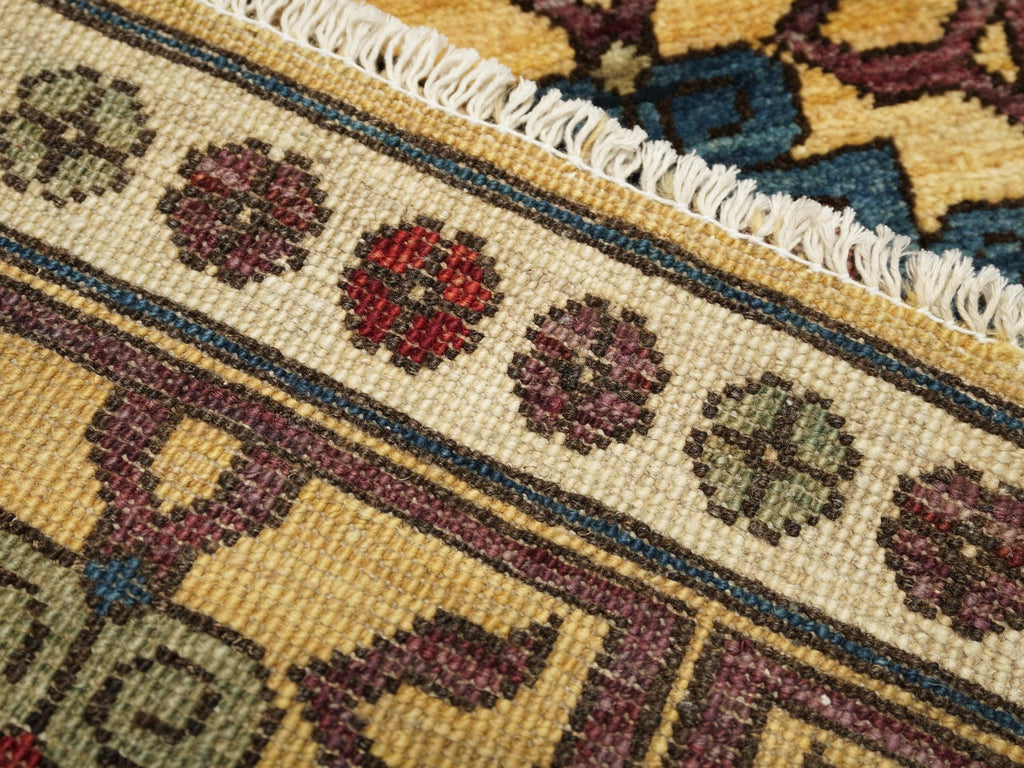 2x3 Ft Yellow Ersari Rug - Afghan Wool Tribal Rug