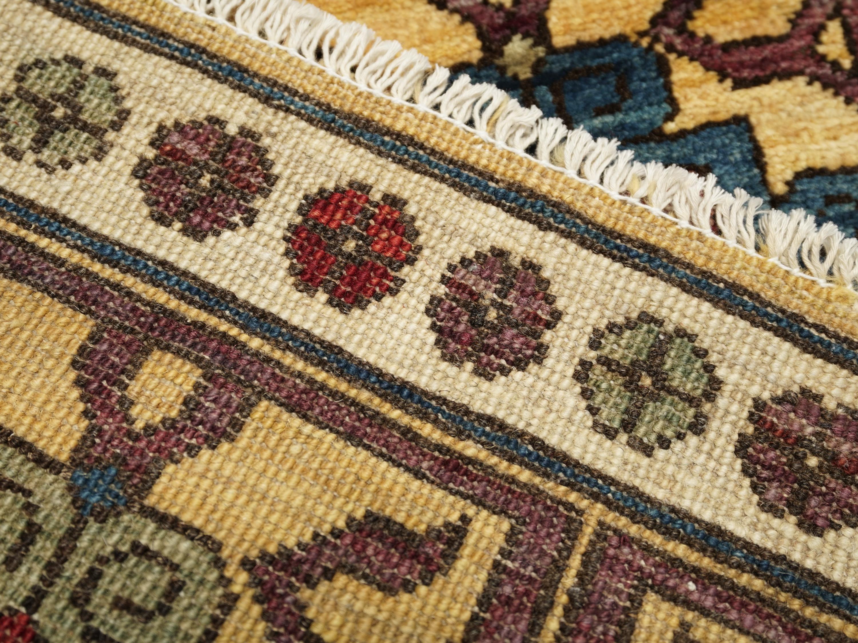 2x3 Ft Yellow Ersari Rug - Afghan Wool Tribal Rug
