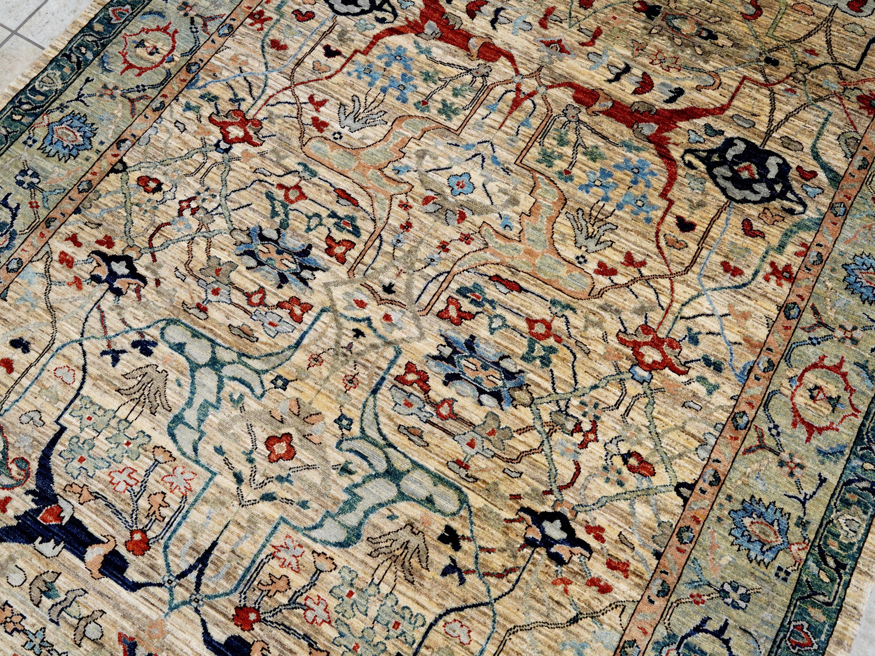 6x8 Ft Light Brown Bidjar Rug - Hand Knotted Oriental Area Rug