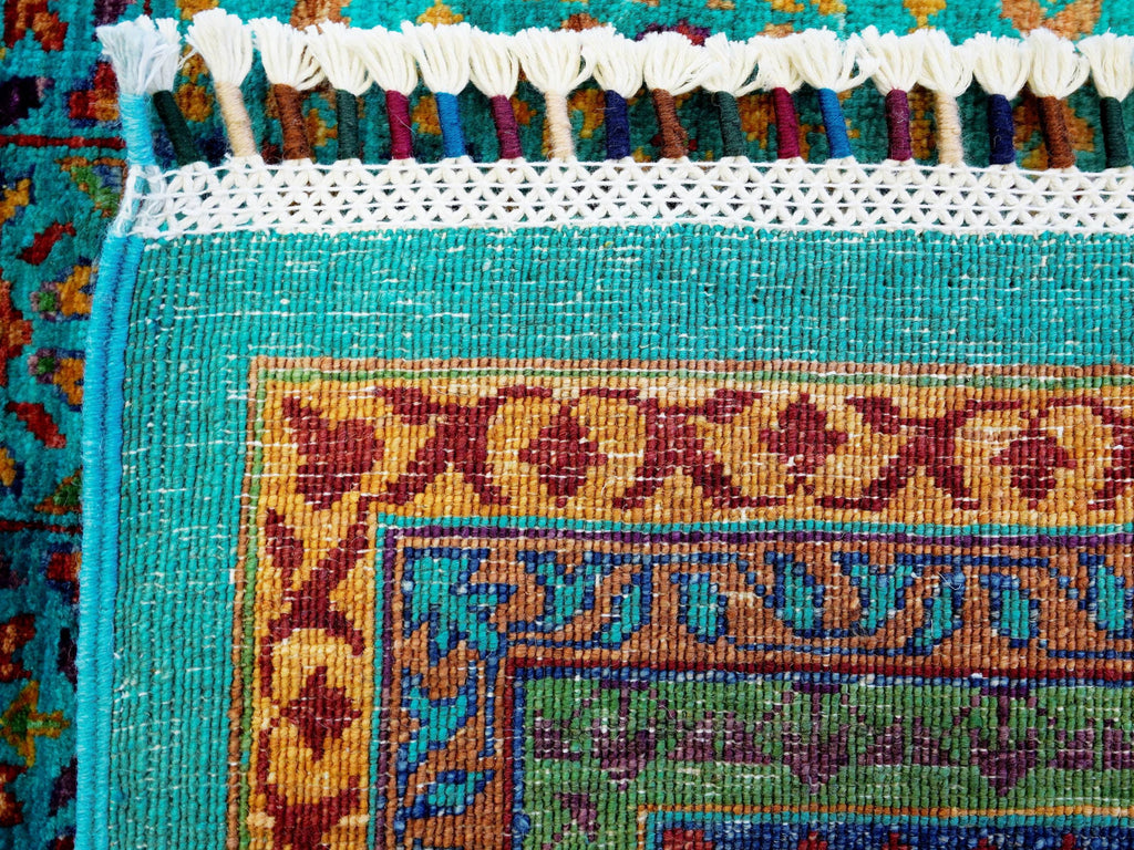7x10 Ft Turquoise Mamluk Rug - Afghan Oriental Wool Rug