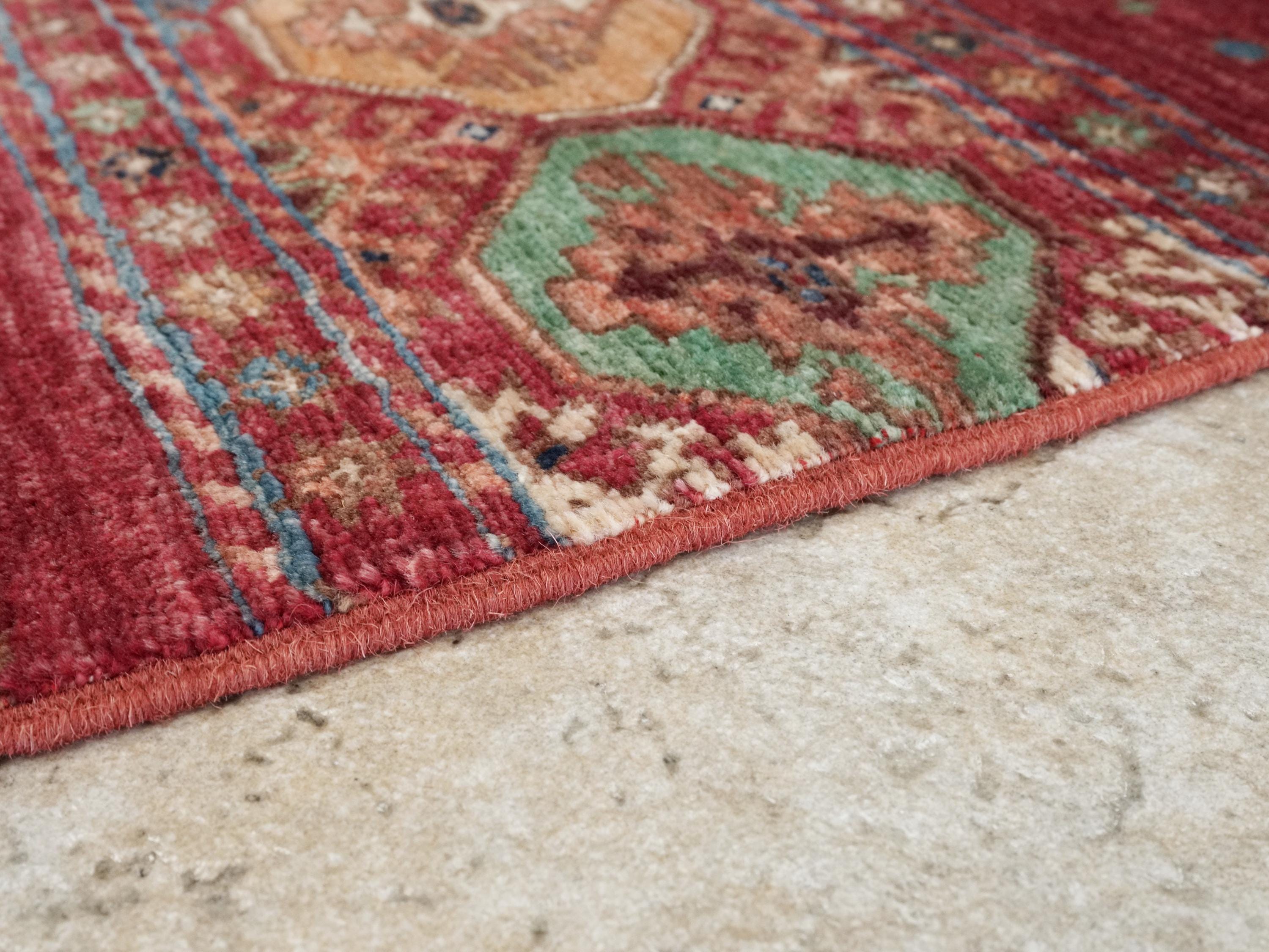 5x7 Ft Red Khorjin Rug - Hand Knotted Wool Tribal Rug