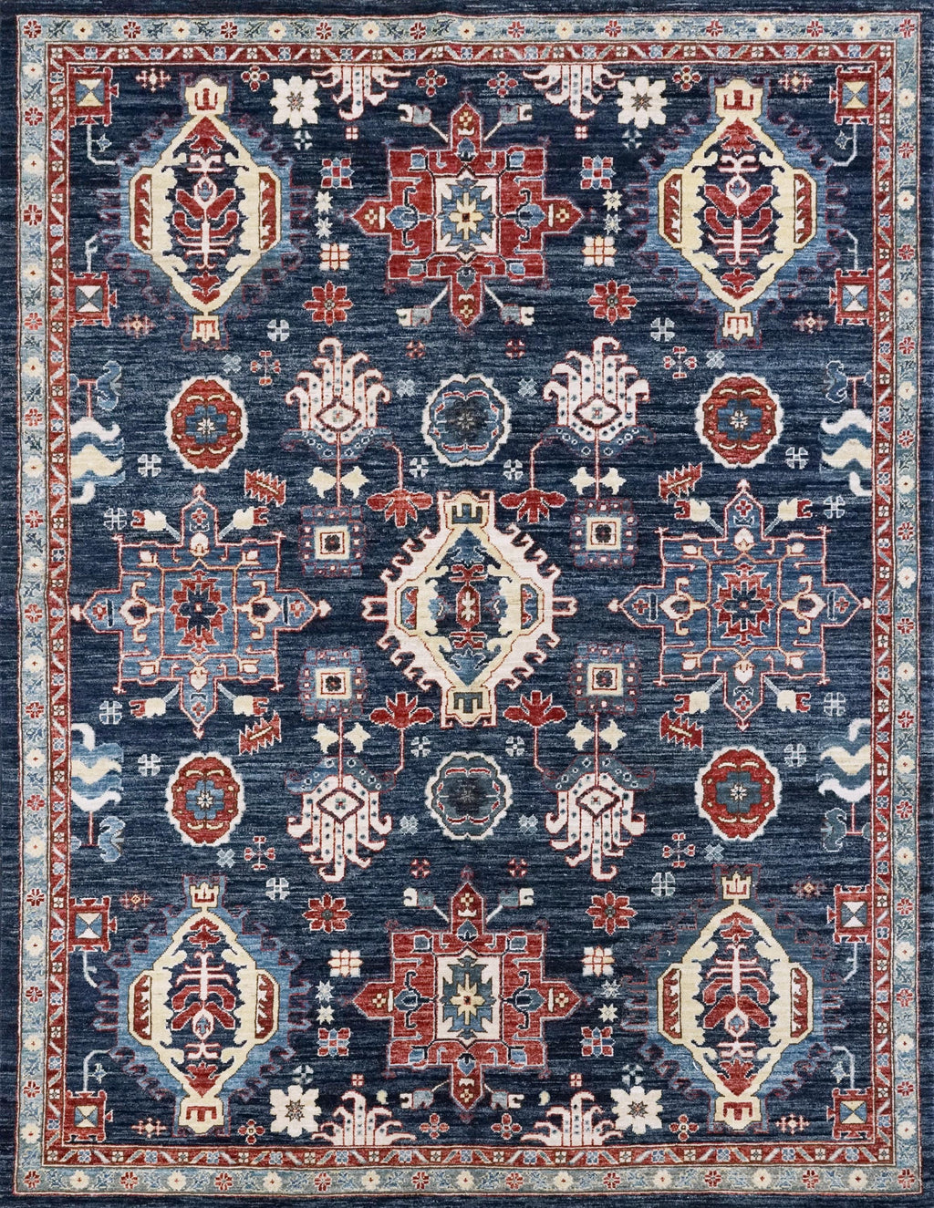 6x8 Ft Blue Bidjar Rug - Hand Knotted Oriental Area Rug
