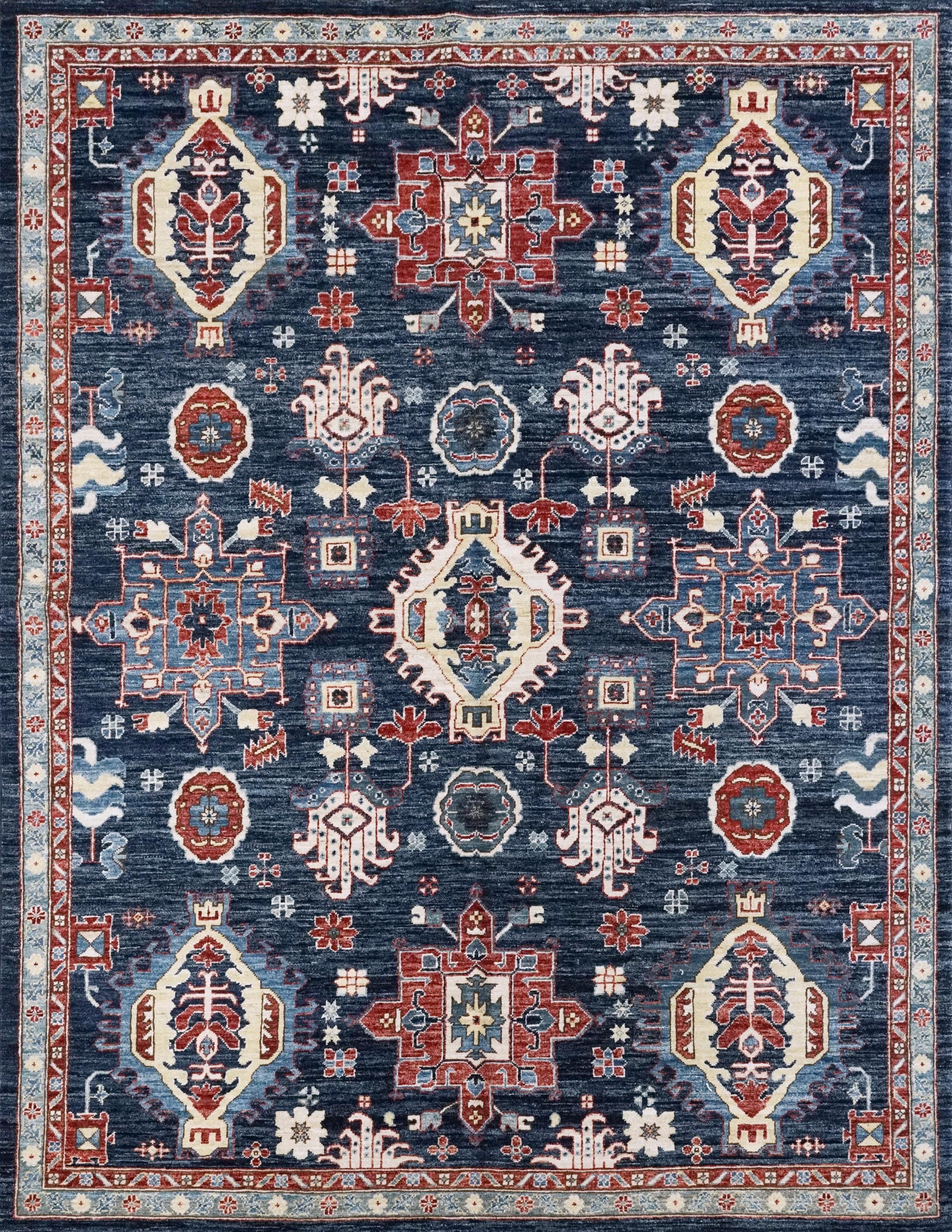 6x8 Ft Blue Bidjar Rug - Hand Knotted Oriental Area Rug