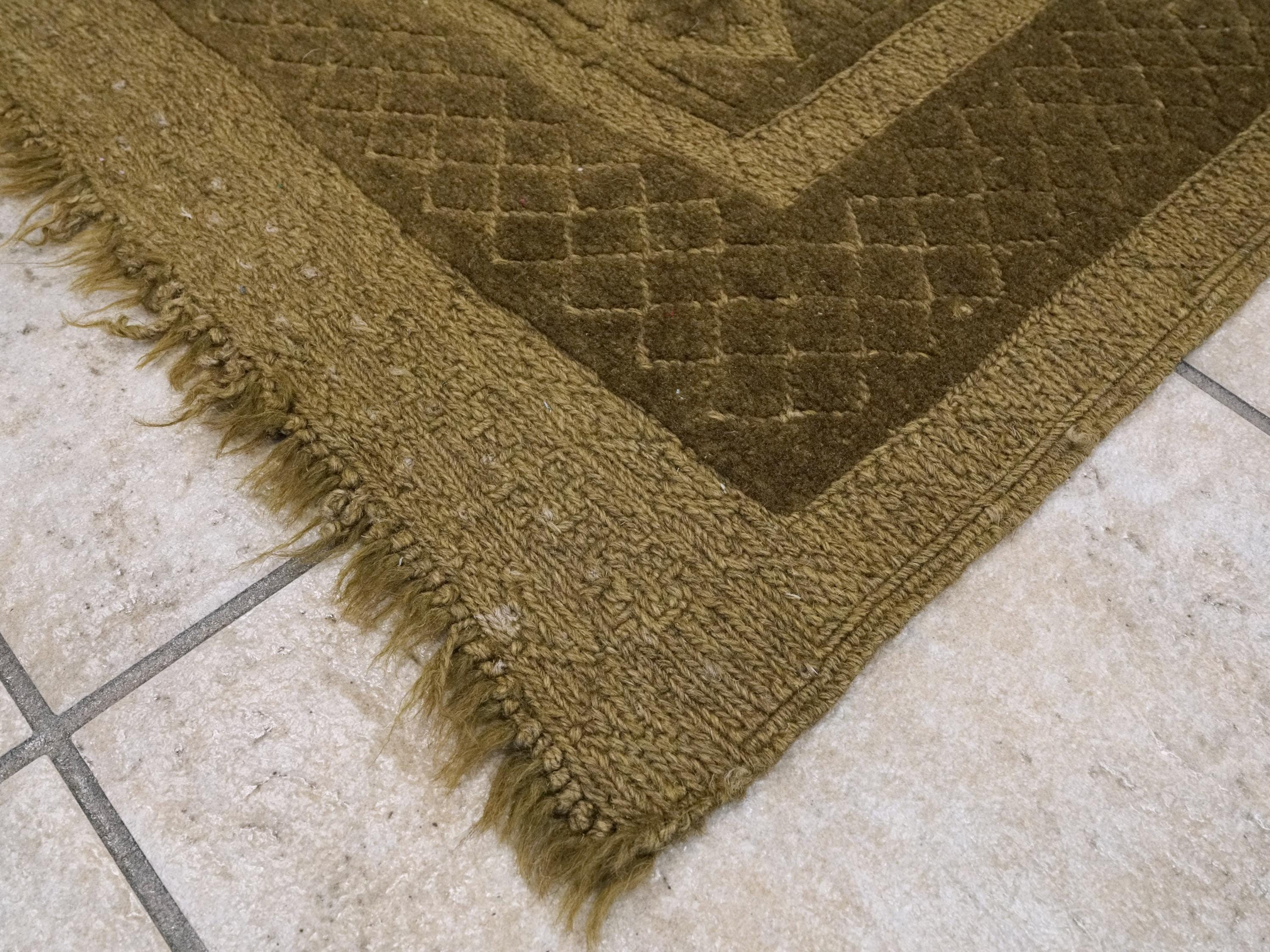 5x6 FT Vintage Green Tribal Kilim Rug - Hand Knotted Wool Area Rug