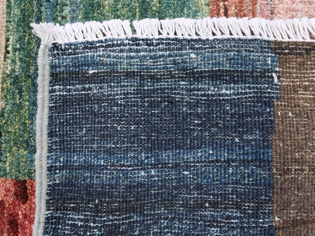 8x10 Ft Hand Knotted Colorful Gabbeh Rug - Geometric Design