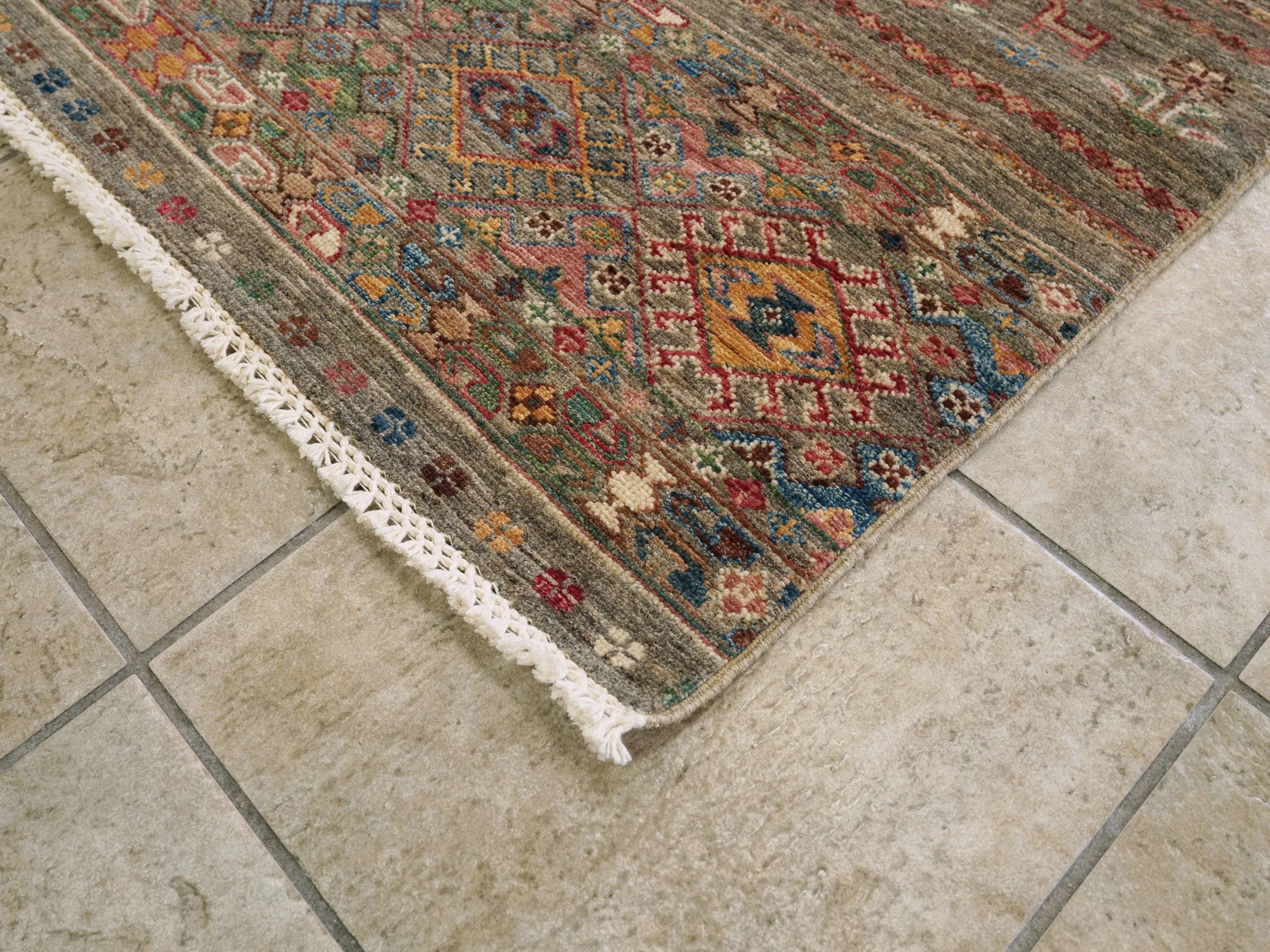 3x5 Ft Hand Knotted Brown Khorjin Rug - Oriental Area Rug