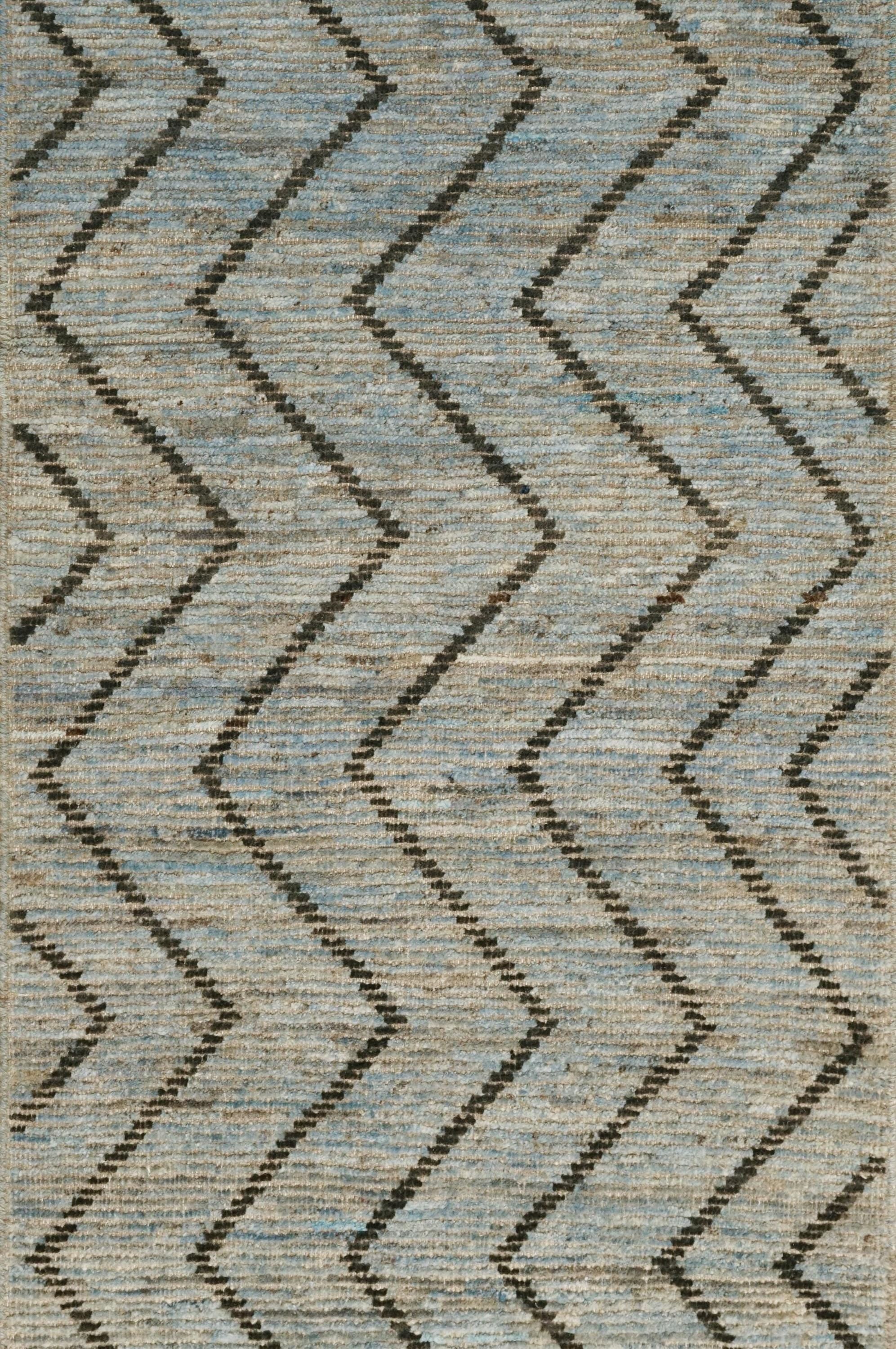 3x5 Ft Hand Knotted Moroccan Rug - Light Blue Area Rug