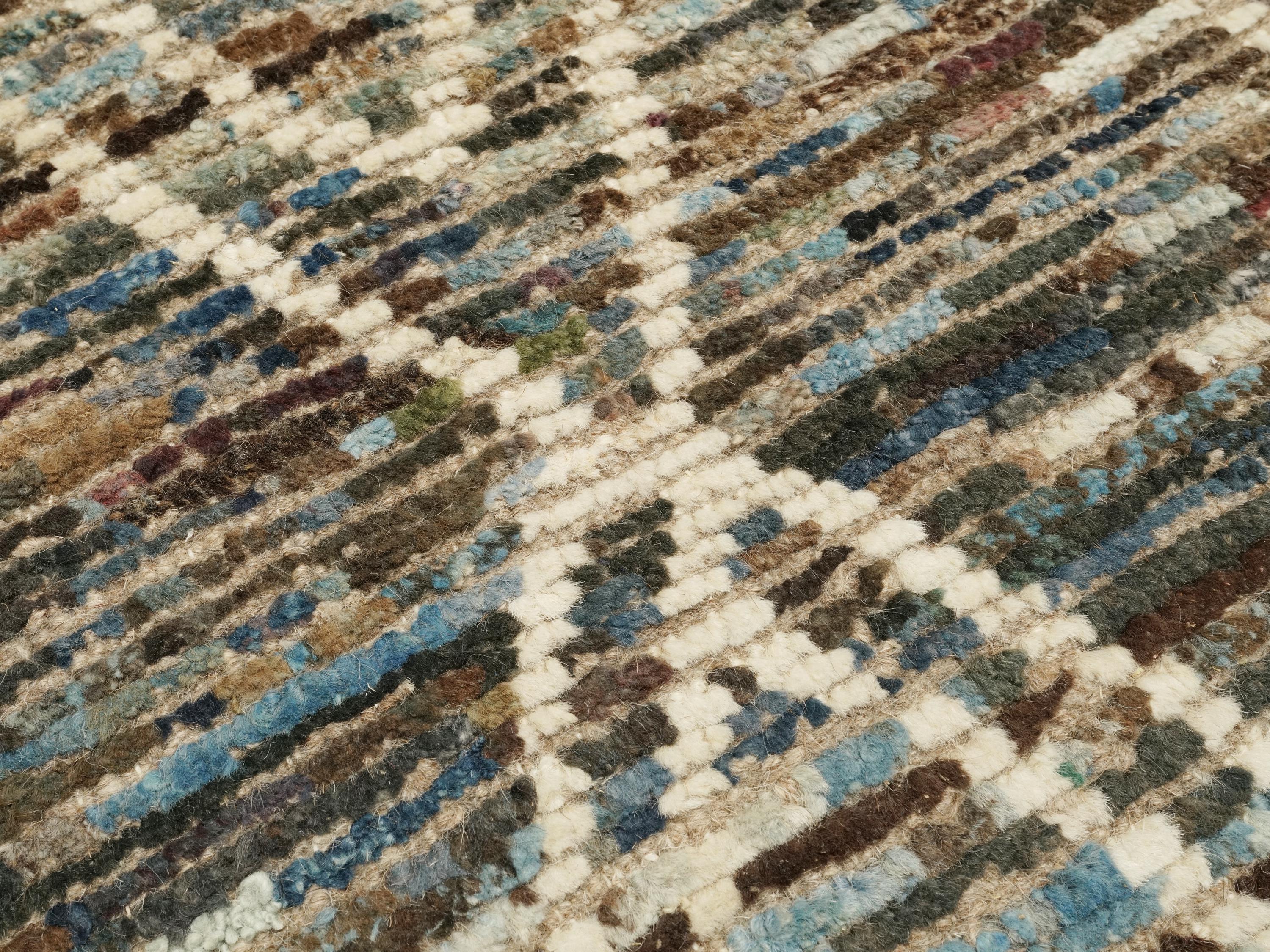 3x5 Ft Blue Moroccan Rug - Hand Knotted Area Rug