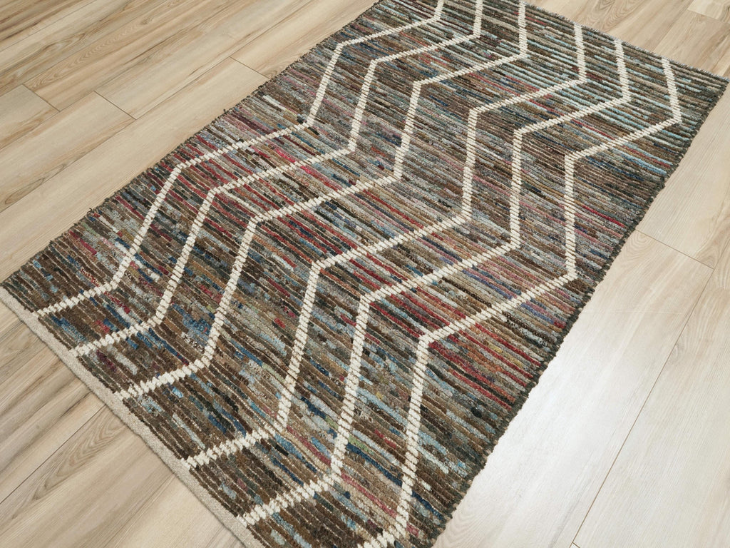 3x5 Ft Colorful Moroccan Rug -  Afghan Wool Area Rug